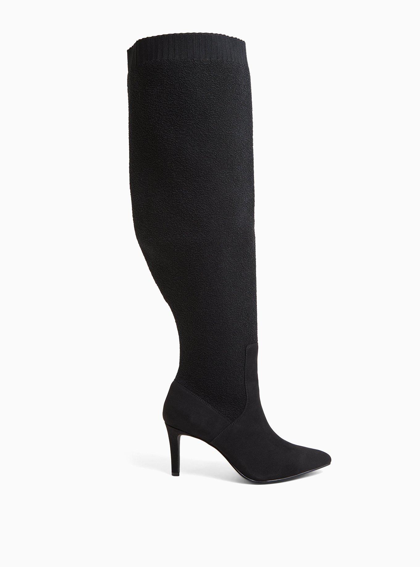 Black Stretch Over-The-Knee Boot (WW), , hi-res