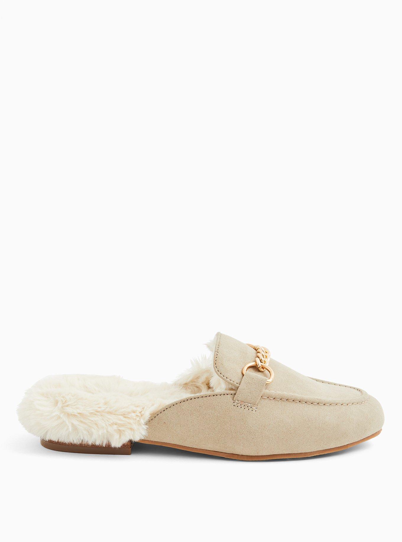 Faux Fur Loafer Mule (WW), TAN BEIGE, alternate
