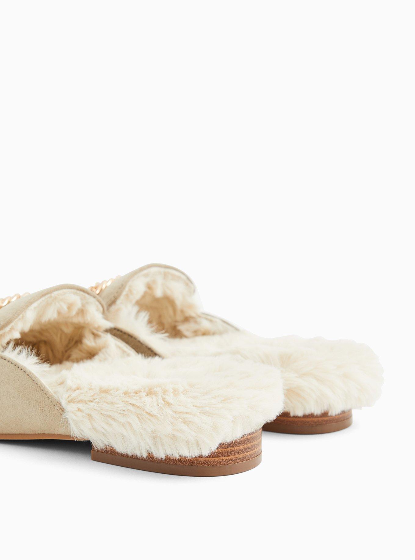 Faux Fur Loafer Mule (WW), TAN BEIGE, alternate