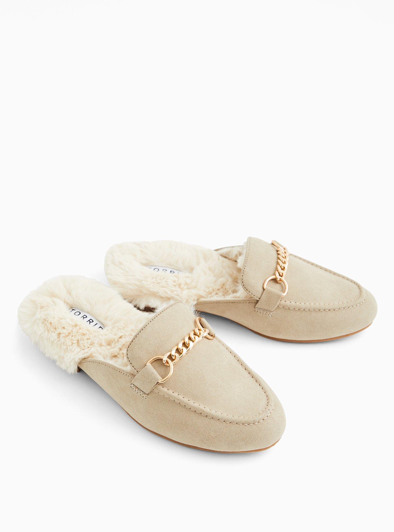 Faux Fur Loafer Mule (WW), TAN BEIGE, alternate