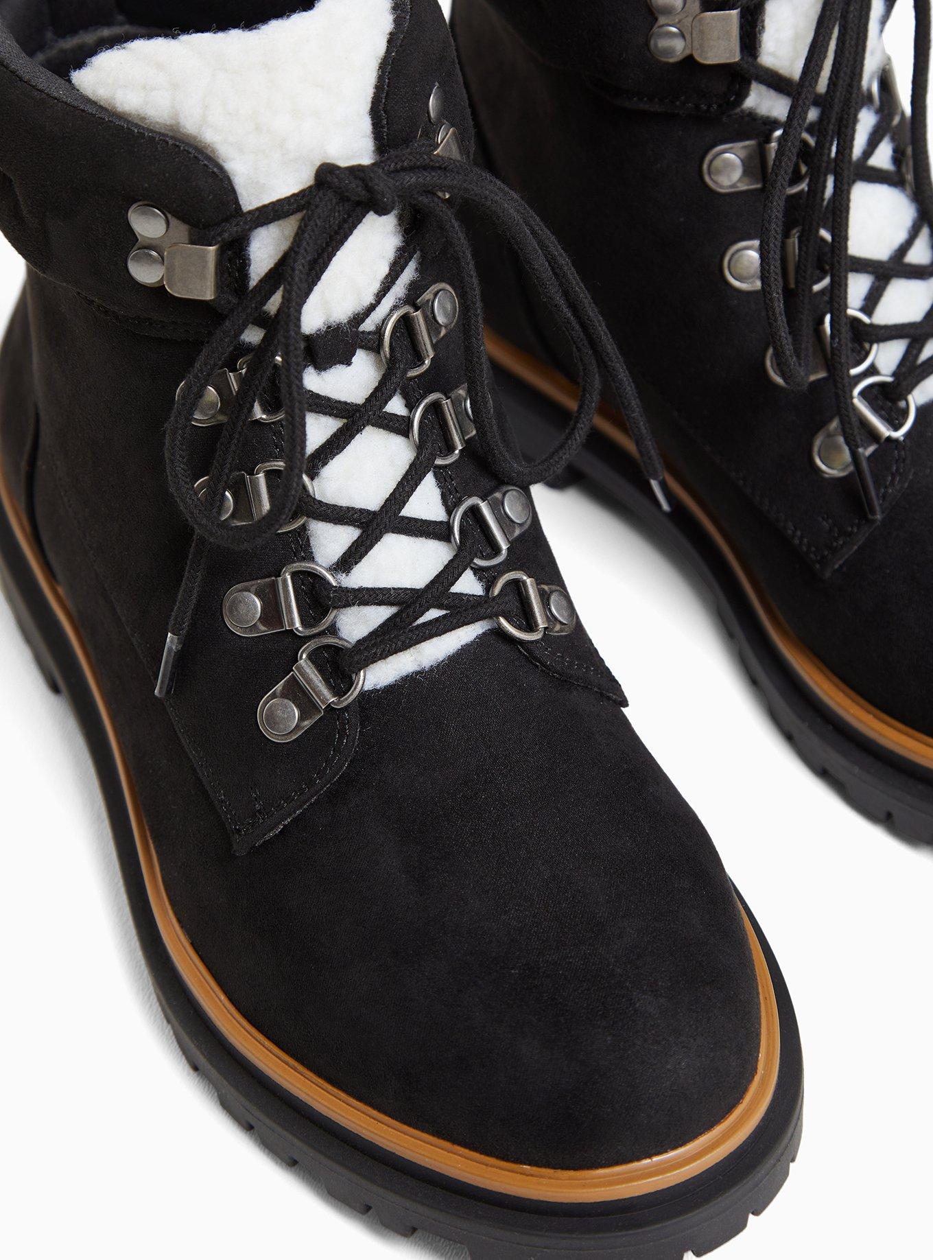 Plus Size Hiker Lug Bootie (WW), BLACK, alternate