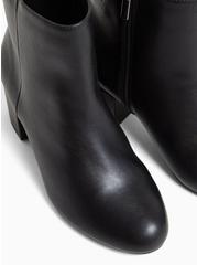 Black Faux Leather Ankle Bootie (WW), BLACK, alternate