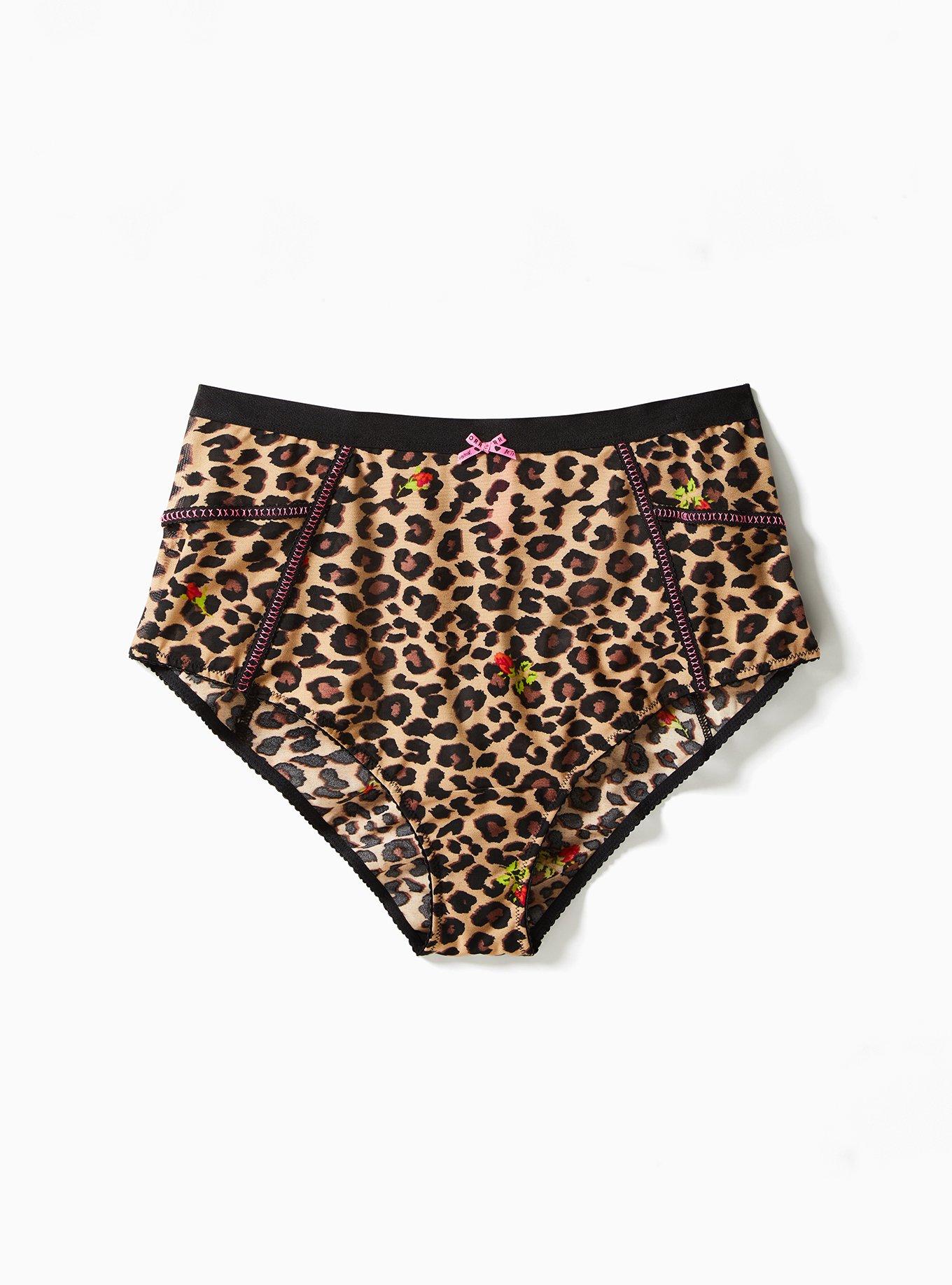 Womens Torrid Purple Leopard Wide Lace Cotton Cheeky Panty Size 0 12 NWT