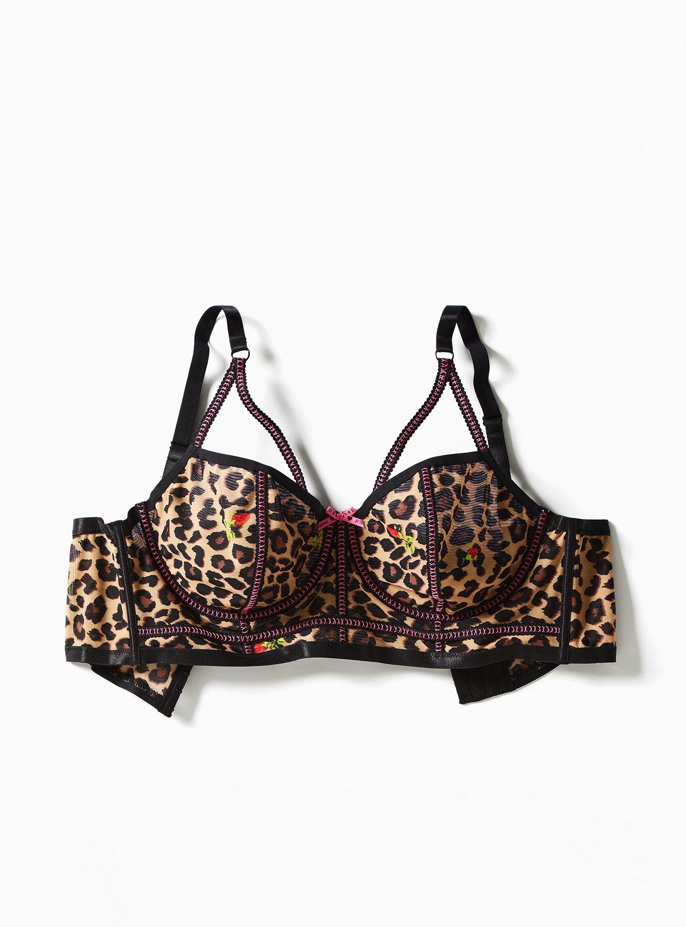 NWT TORRID Strappy Push-Up STRAPLESS Bra Lace Leopard Size 40 D SEXY  Multi-way