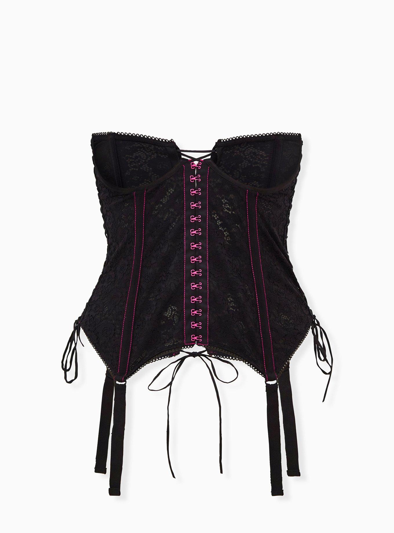 Betsey Johnson Lace Under Bust Corset Bustier, , hi-res