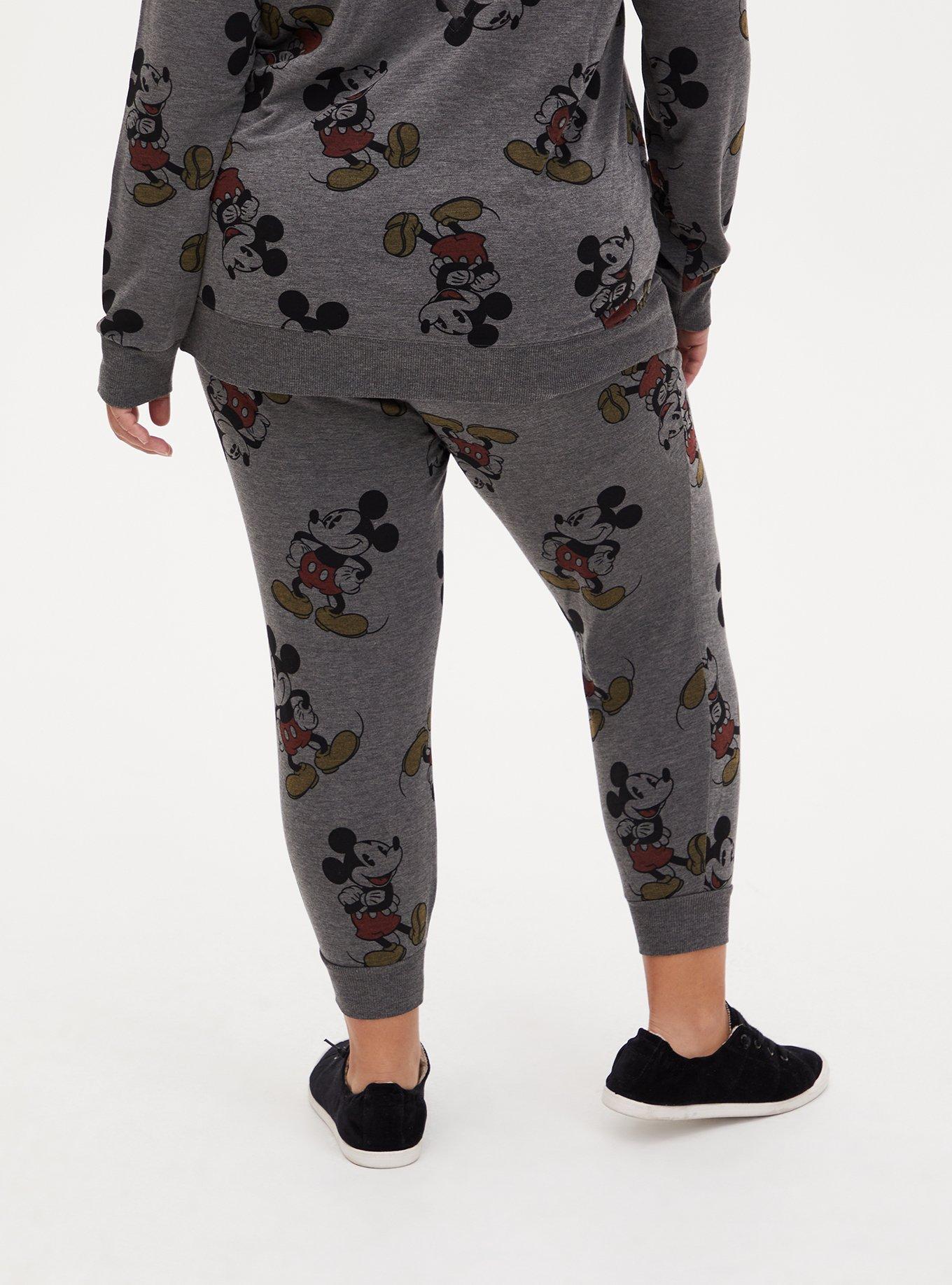 Disney Mickey Mouse Grey Terry Crop Active Joggers , CHARCOAL HEATHER, alternate