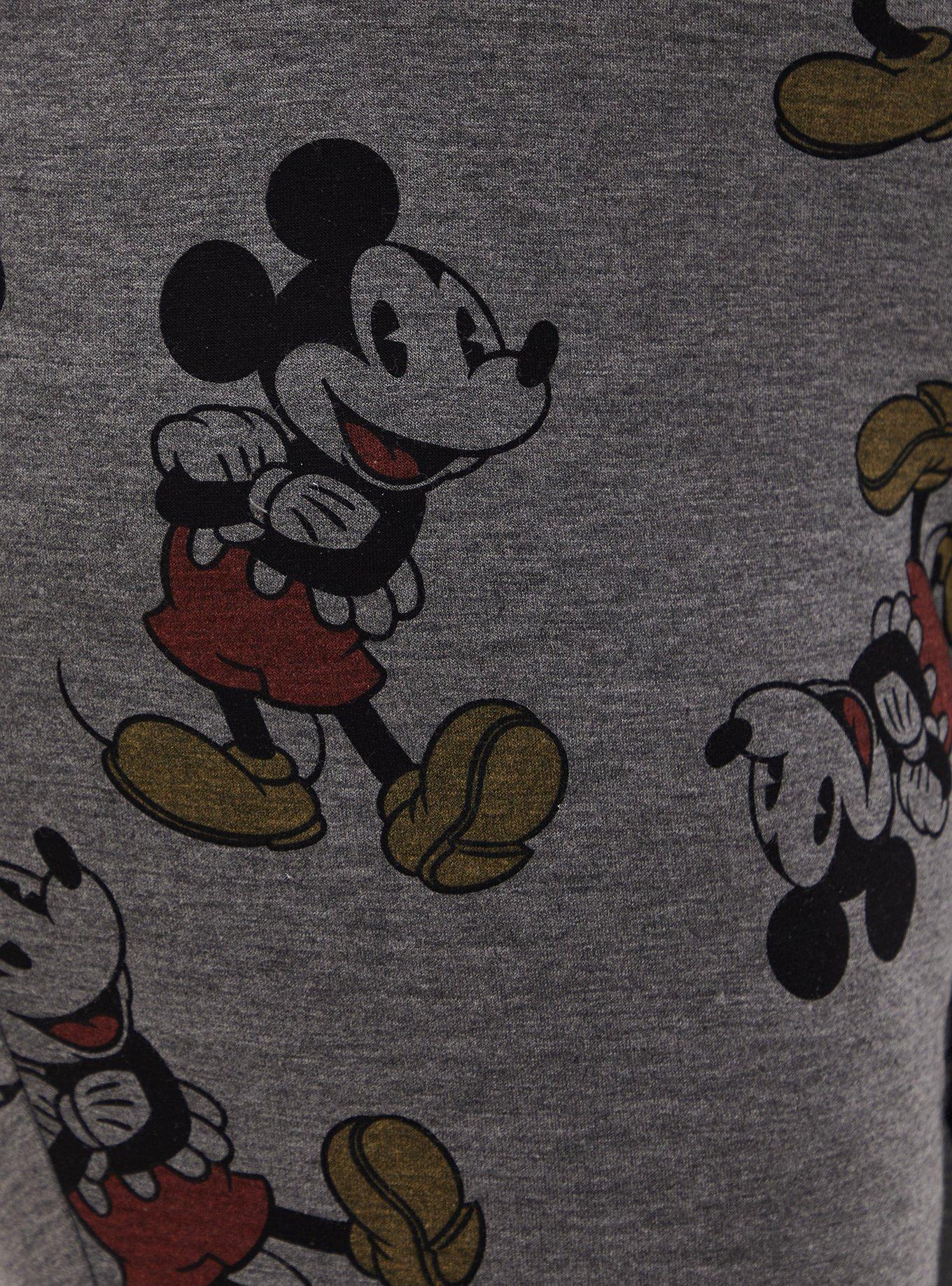 Disney Mickey Mouse Grey Terry Crop Active Joggers , CHARCOAL HEATHER, alternate