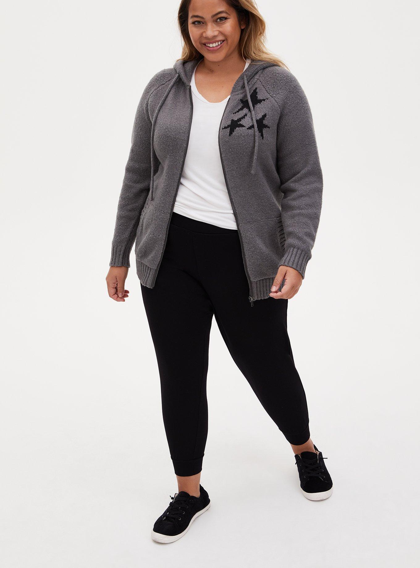 Disney Mickey Mouse Slate Brown Intarsia Zip Hoodie, GREY, alternate