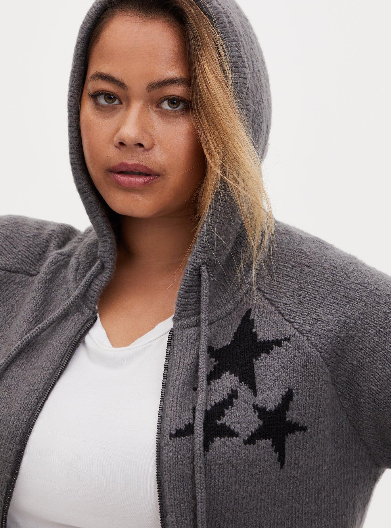 Disney Mickey Mouse Slate Brown Intarsia Zip Hoodie, GREY, alternate