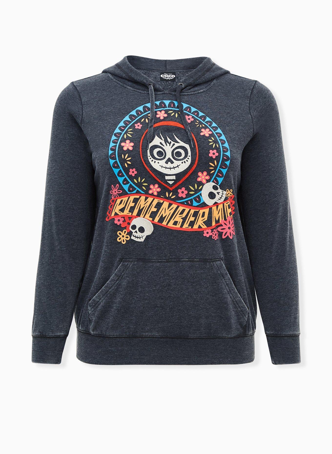 Disney Coco Remember Me Grey Hoodie, DEEP BLACK, hi-res