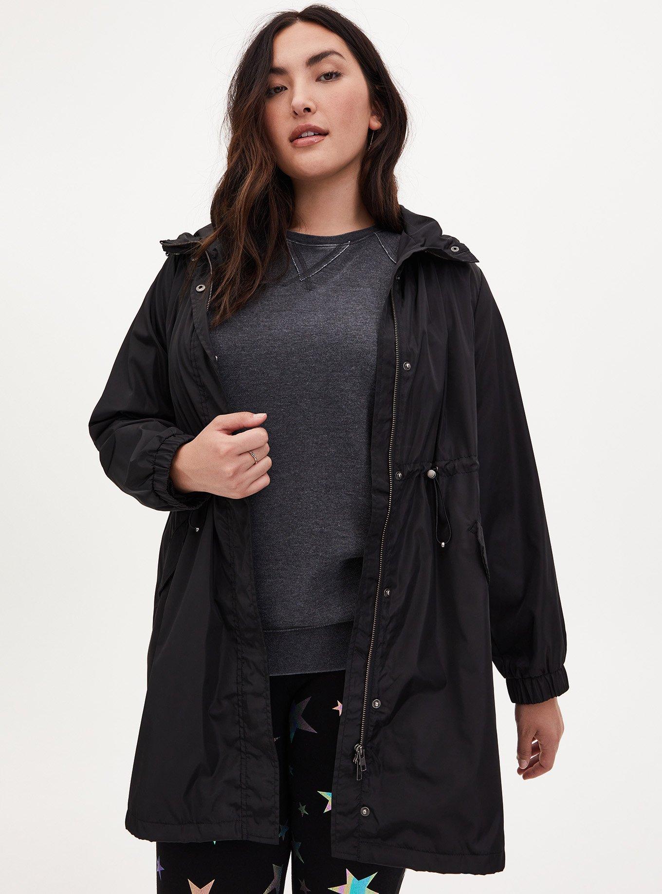 Plus Size - Nylon Longline Rain Jacket - Torrid