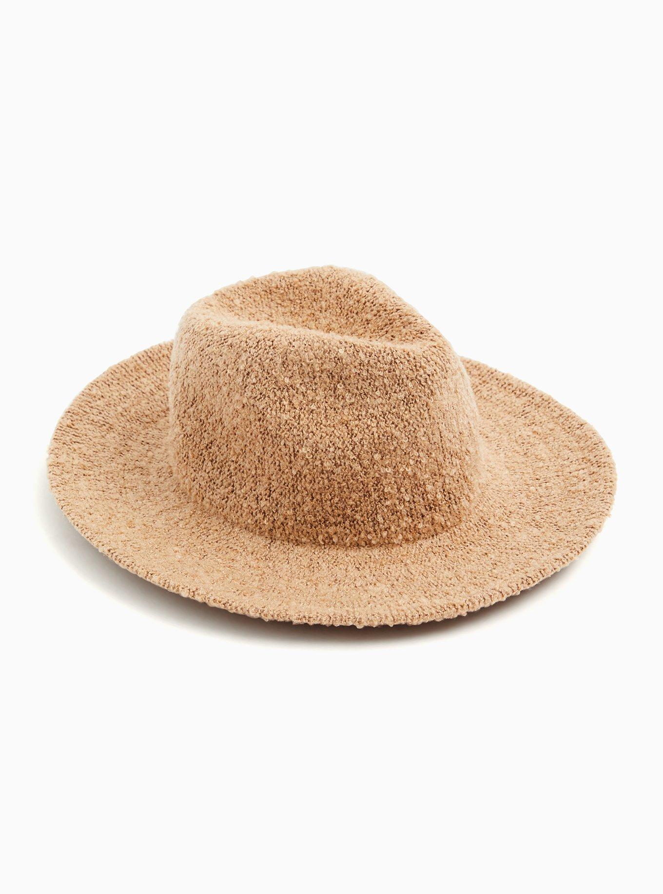 Dark Taupe Boucle Panama Hat, TAN BEIGE, alternate
