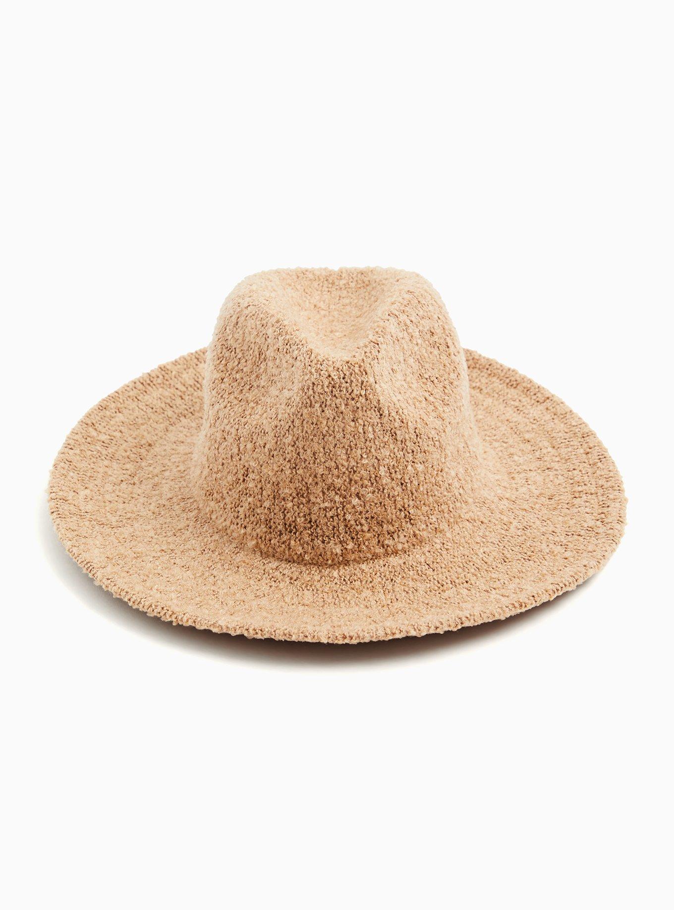 Dark Taupe Boucle Panama Hat, TAN BEIGE, alternate