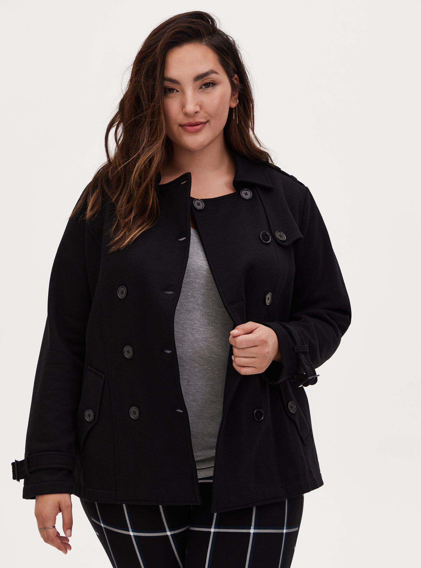 Plus size black outlet pea coat