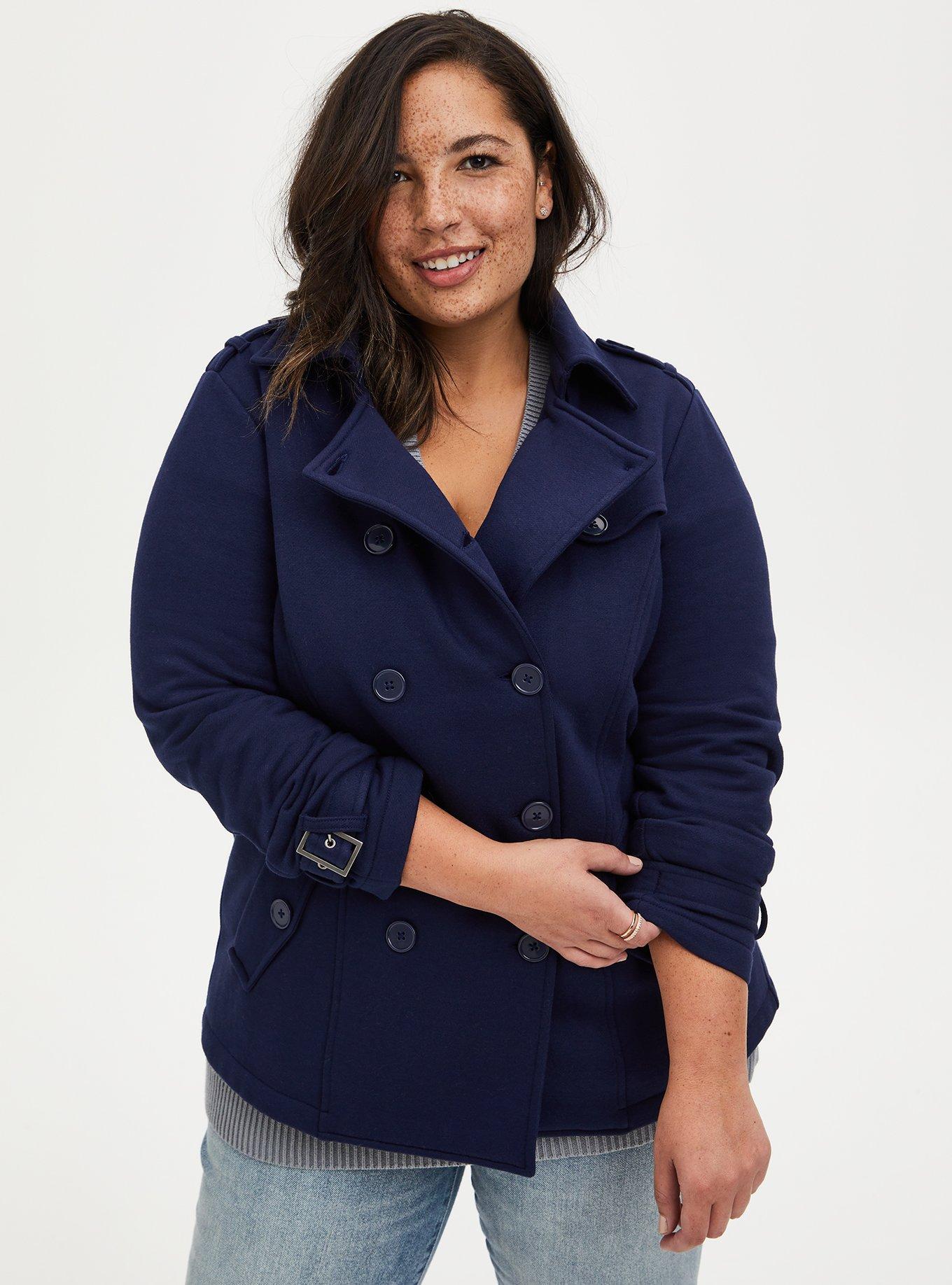 Plus Size - Wool-Blend Military Fit & Flare Coat - Torrid