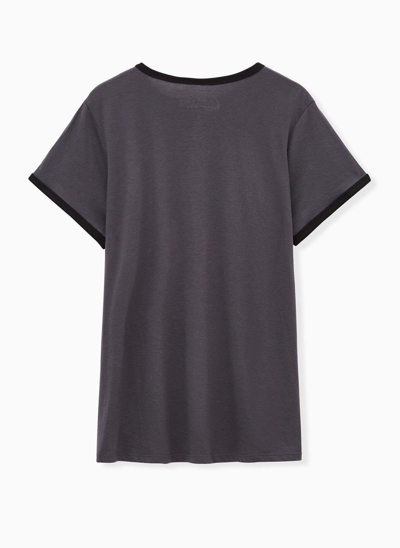 Plus Size Sailor Moon Luna Classic Fit Ringer Tee - Dark Slate Grey , BRIGHT WHITE, alternate