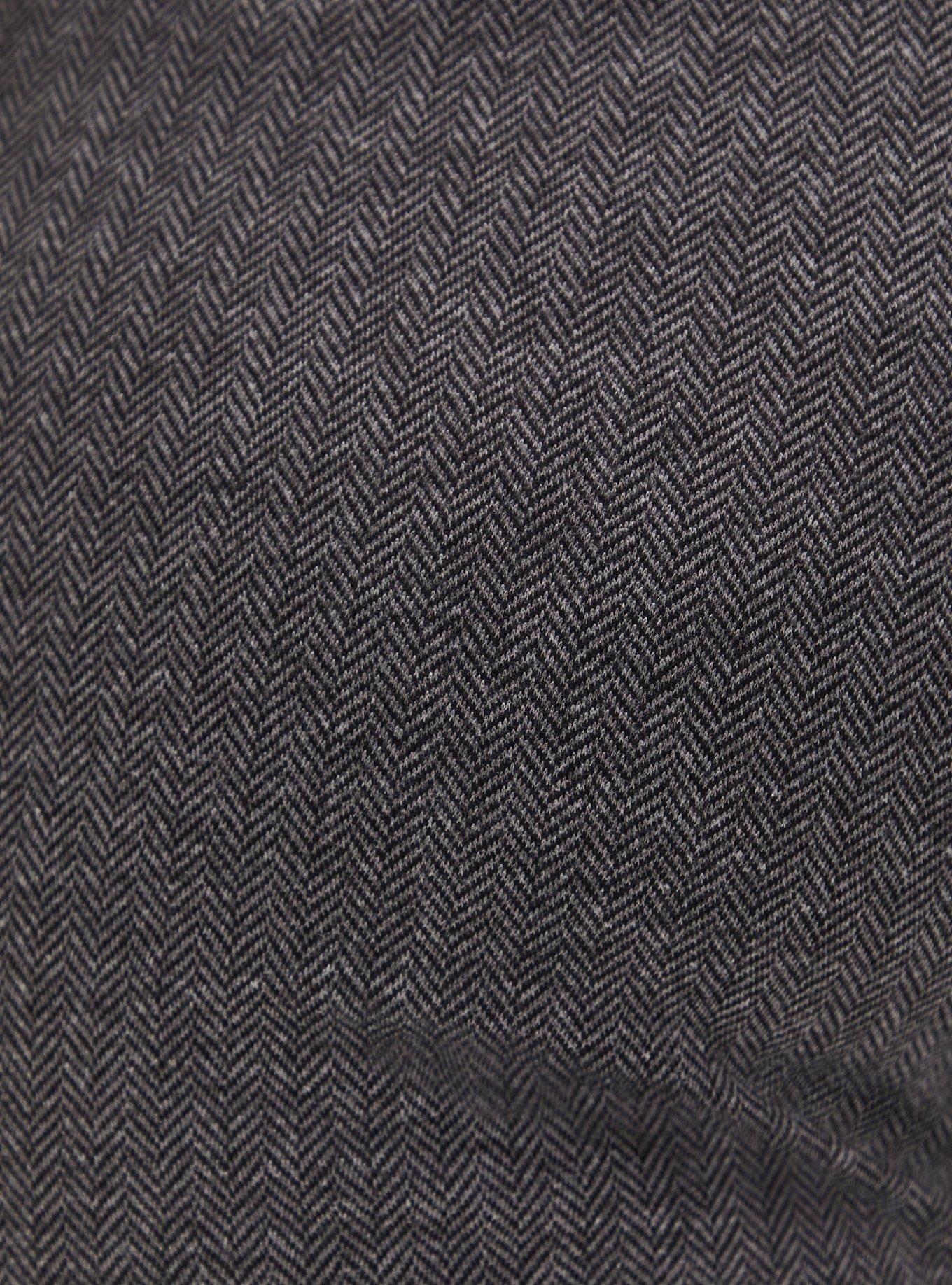 Plus Size Grey Herringbone Drawstring Pull-On Trouser, GREY HEATHER, alternate