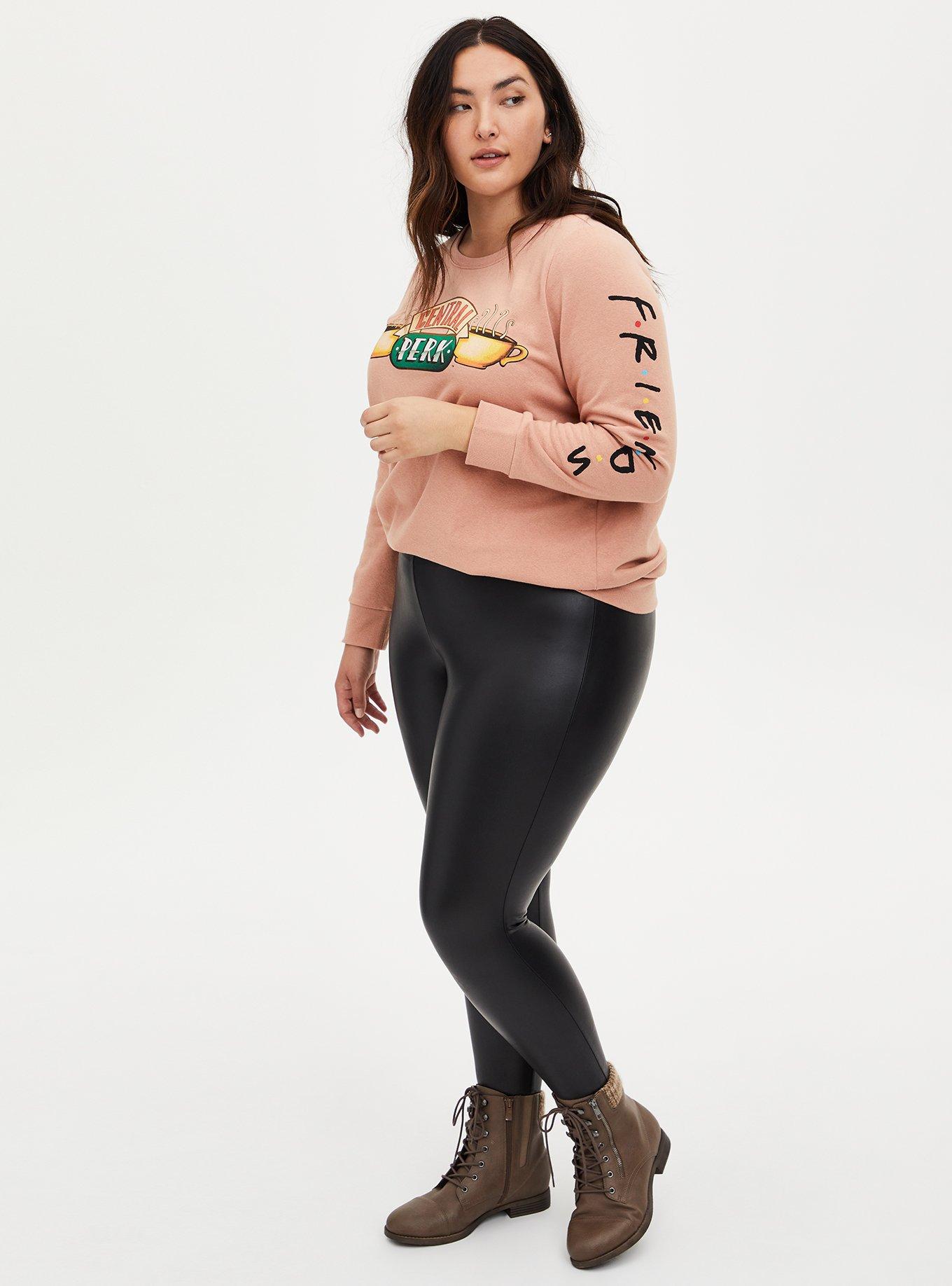 Plus Size Friends Central Perk Peach Crew Sweatshirt, PINK, alternate
