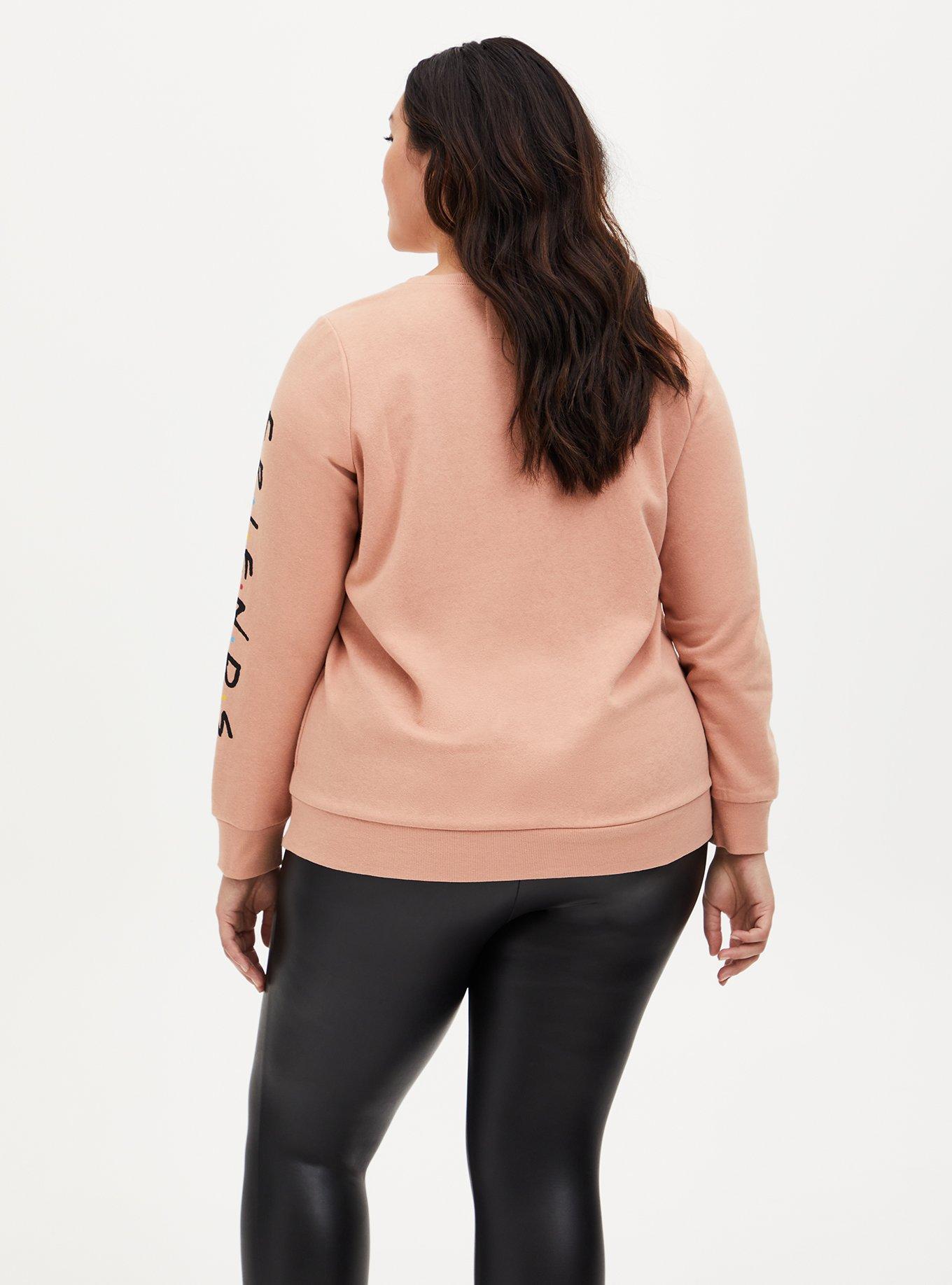 Plus Size Friends Central Perk Peach Crew Sweatshirt, PINK, alternate