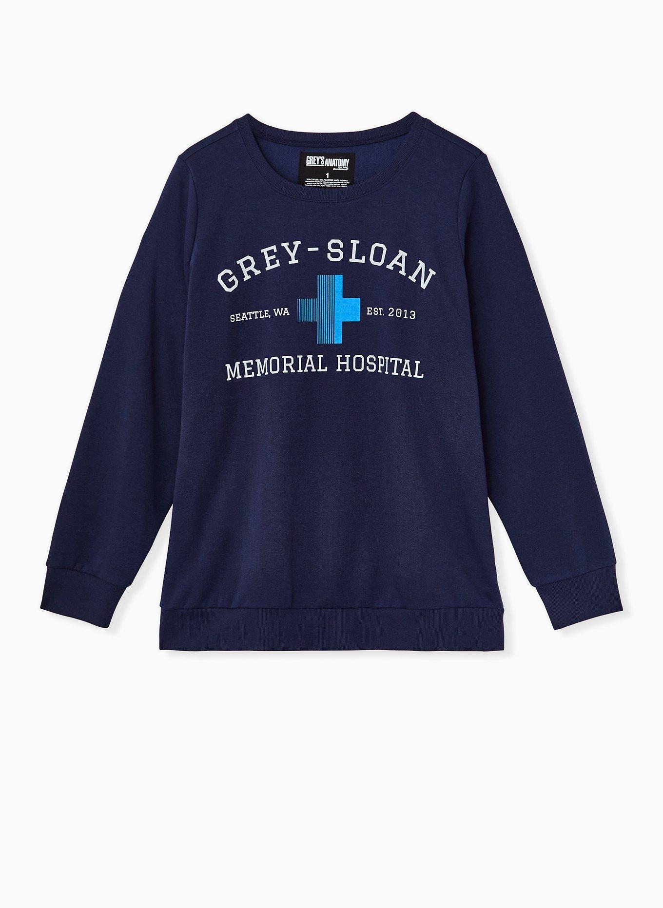 Plus Size - Grey's Anatomy Navy Crew Sweatshirt - Torrid