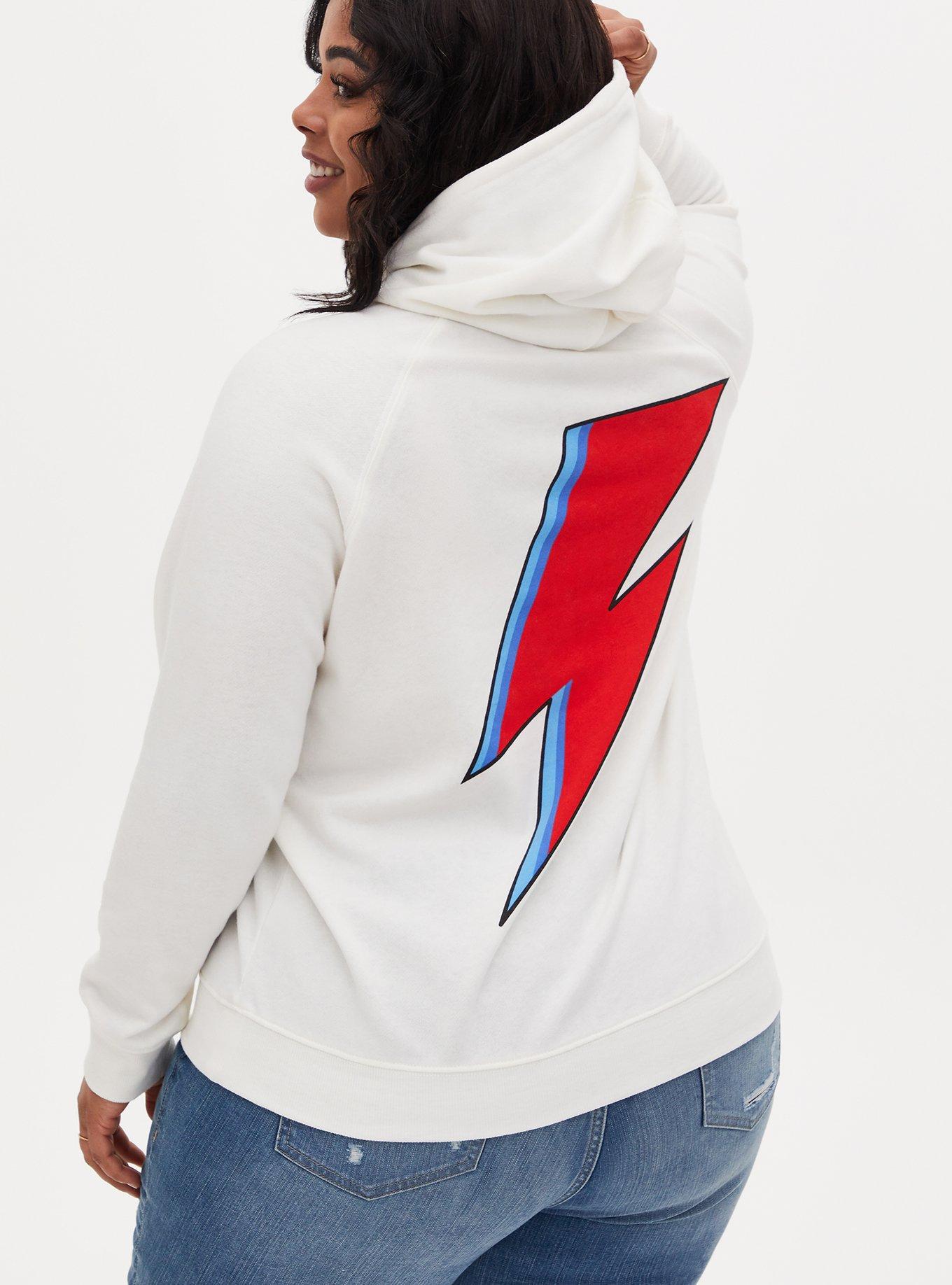 David Bowie White Fleece Hoodie, BRIGHT WHITE, alternate