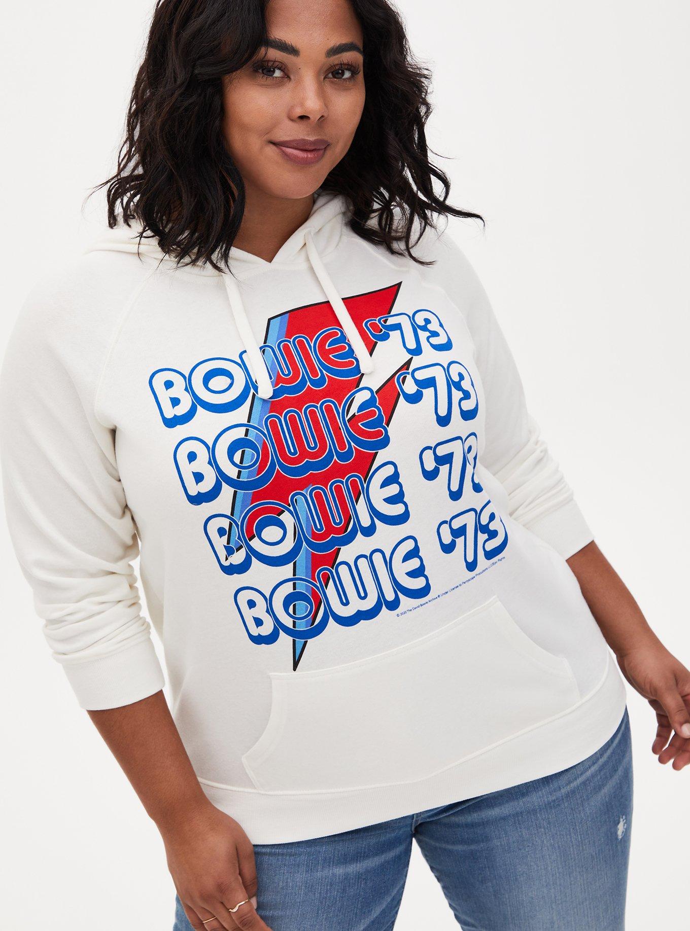 David Bowie White Fleece Hoodie, BRIGHT WHITE, hi-res