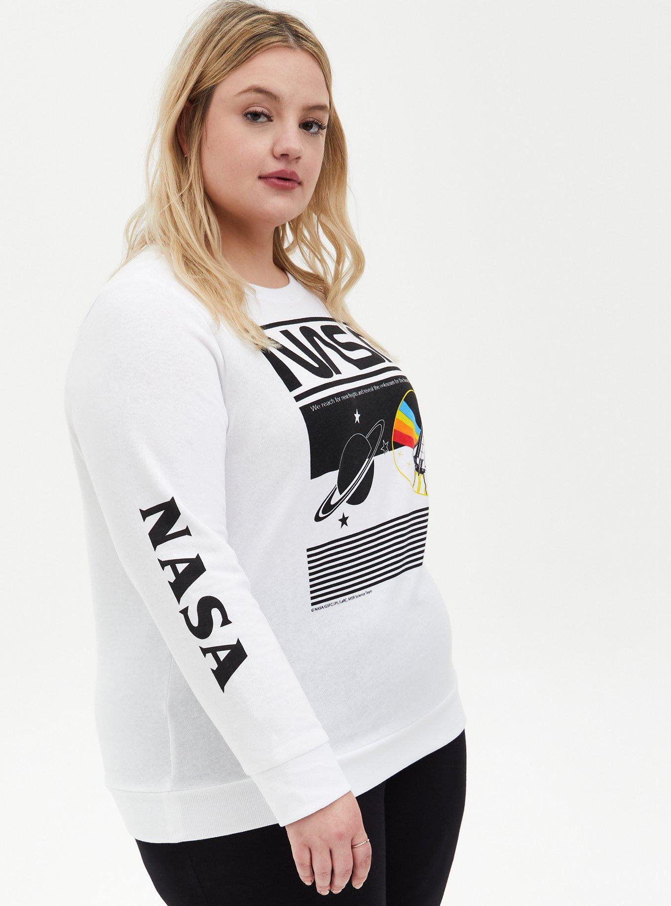 Plus Size - NASA White Fleece Crew Sweatshirt - Torrid