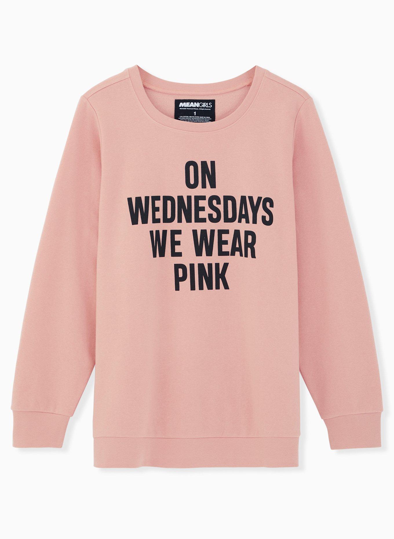 Plus Size - Mean Girls Pink Fleece Crew Sweatshirt - Torrid