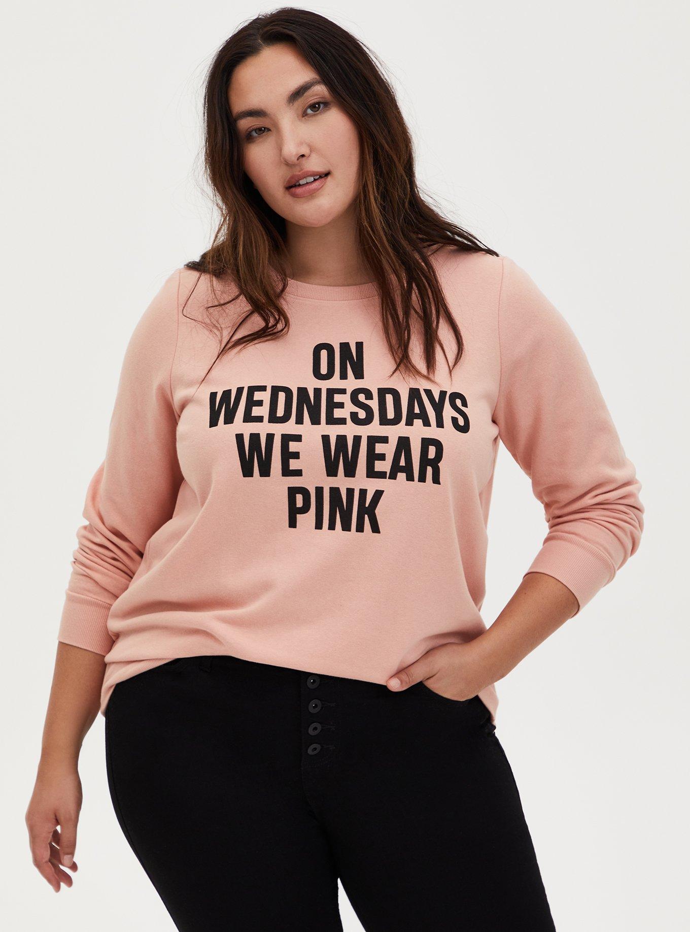 Plus Size - Mean Girls Pink Fleece Crew Sweatshirt - Torrid