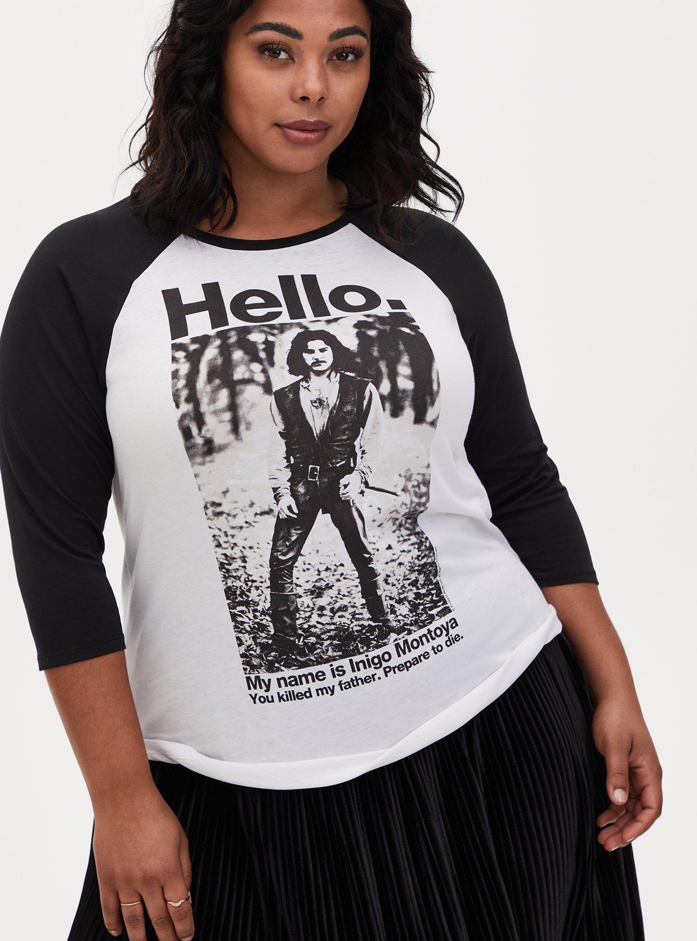 The Princess Bride Hello Classic Fit Raglan Tee - White, BRIGHT WHITE, hi-res