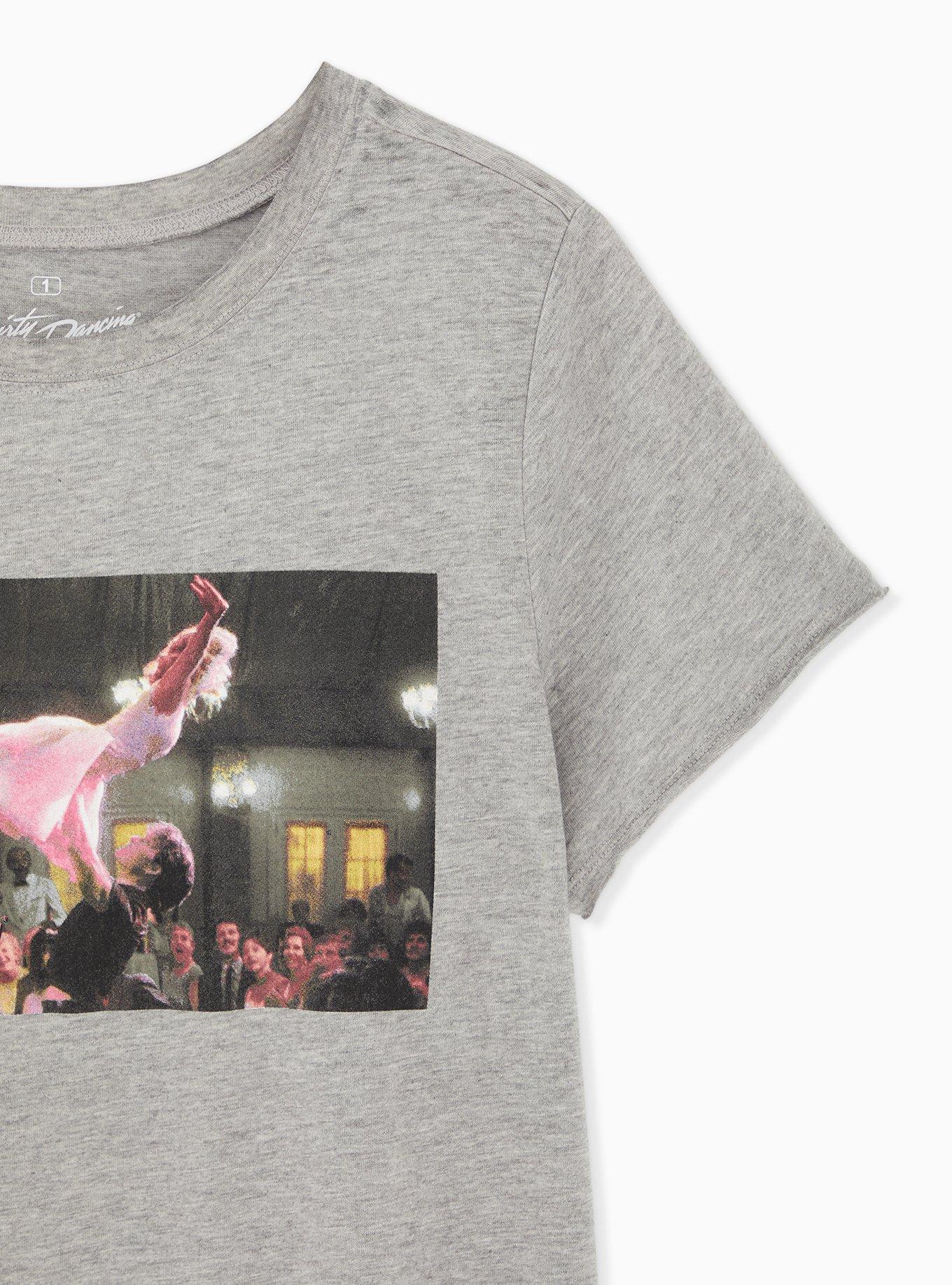 Plus Size Dirty Dancing Classic Fit Burnout Heather Grey Crew Tee, MEDIUM HEATHER GREY, alternate