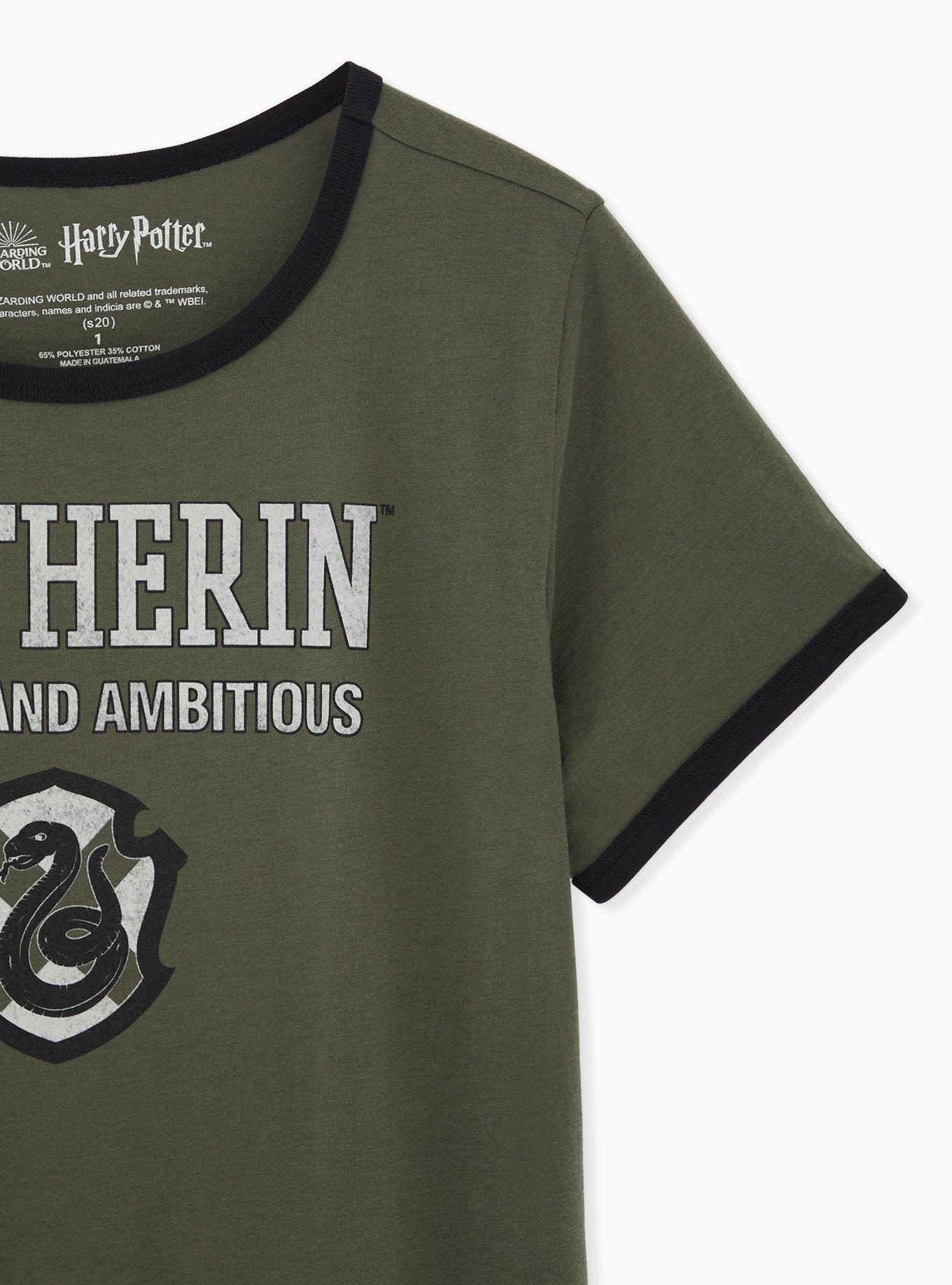 Plus Size Harry Potter Slytherin Green Classic Fit Ringer Tee, GREEN, alternate