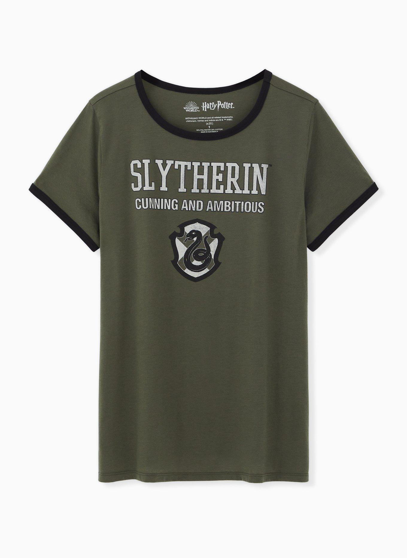 Plus Size Harry Potter Slytherin Green Classic Fit Ringer Tee, GREEN, hi-res