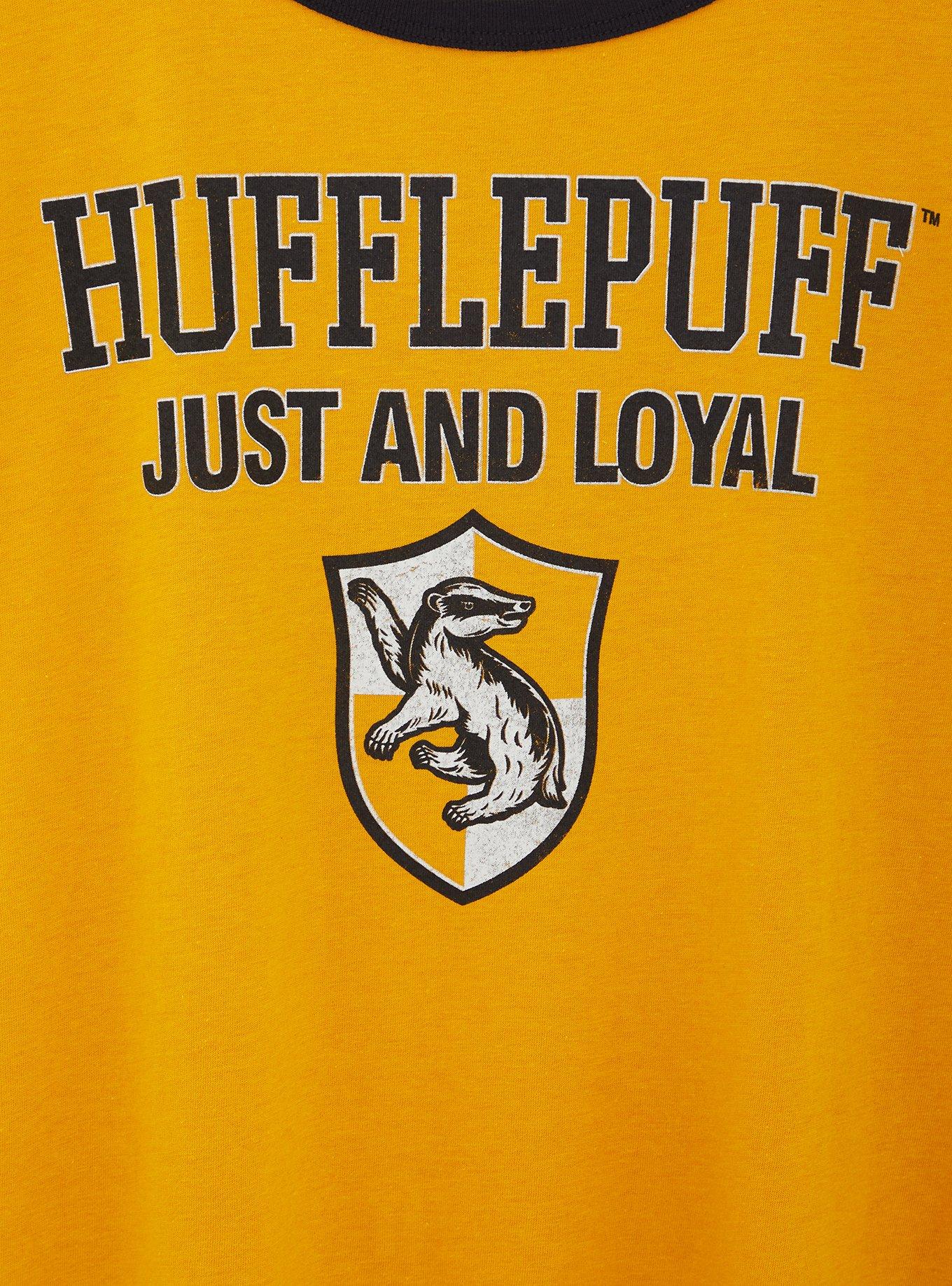 Harry Potter Hufflepuff Yellow Classic Fit Ringer Tee, YELLOW, alternate