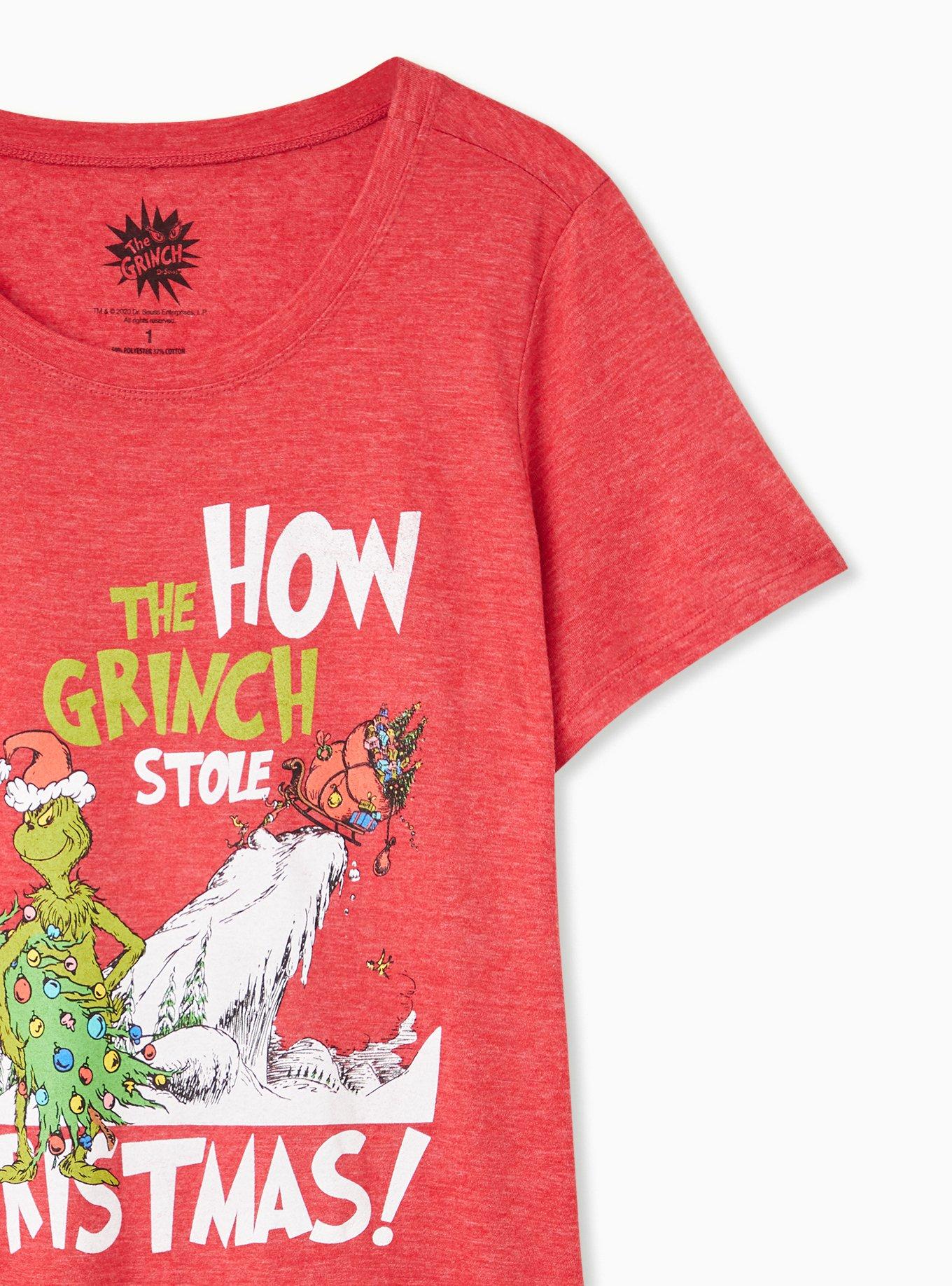 Plus Size - How The Grinch Stole Christmas Slim Fit Crew Tee - Red - Torrid