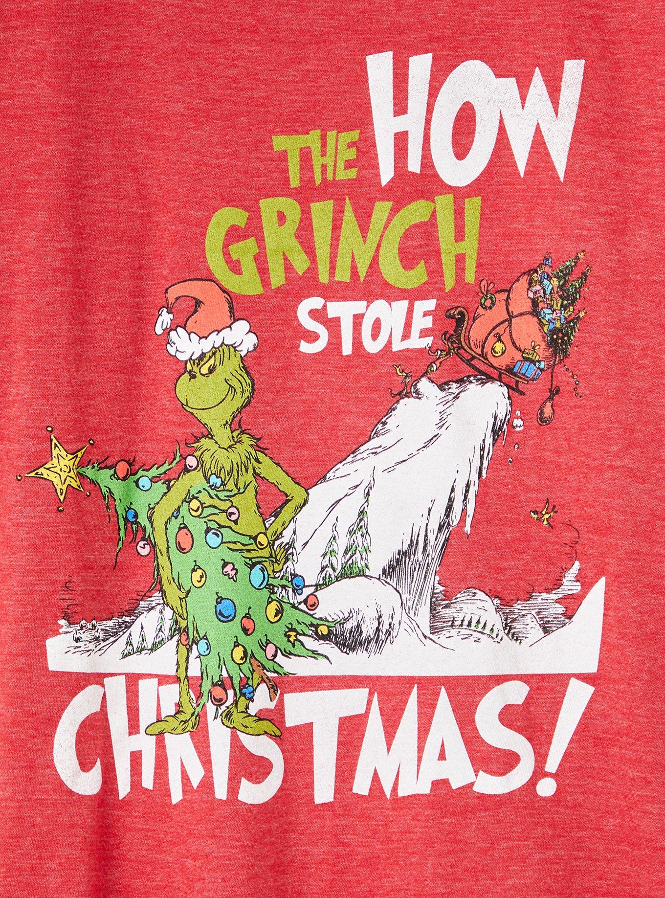 Plus Size - How The Grinch Stole Christmas Slim Fit Crew Tee - Red