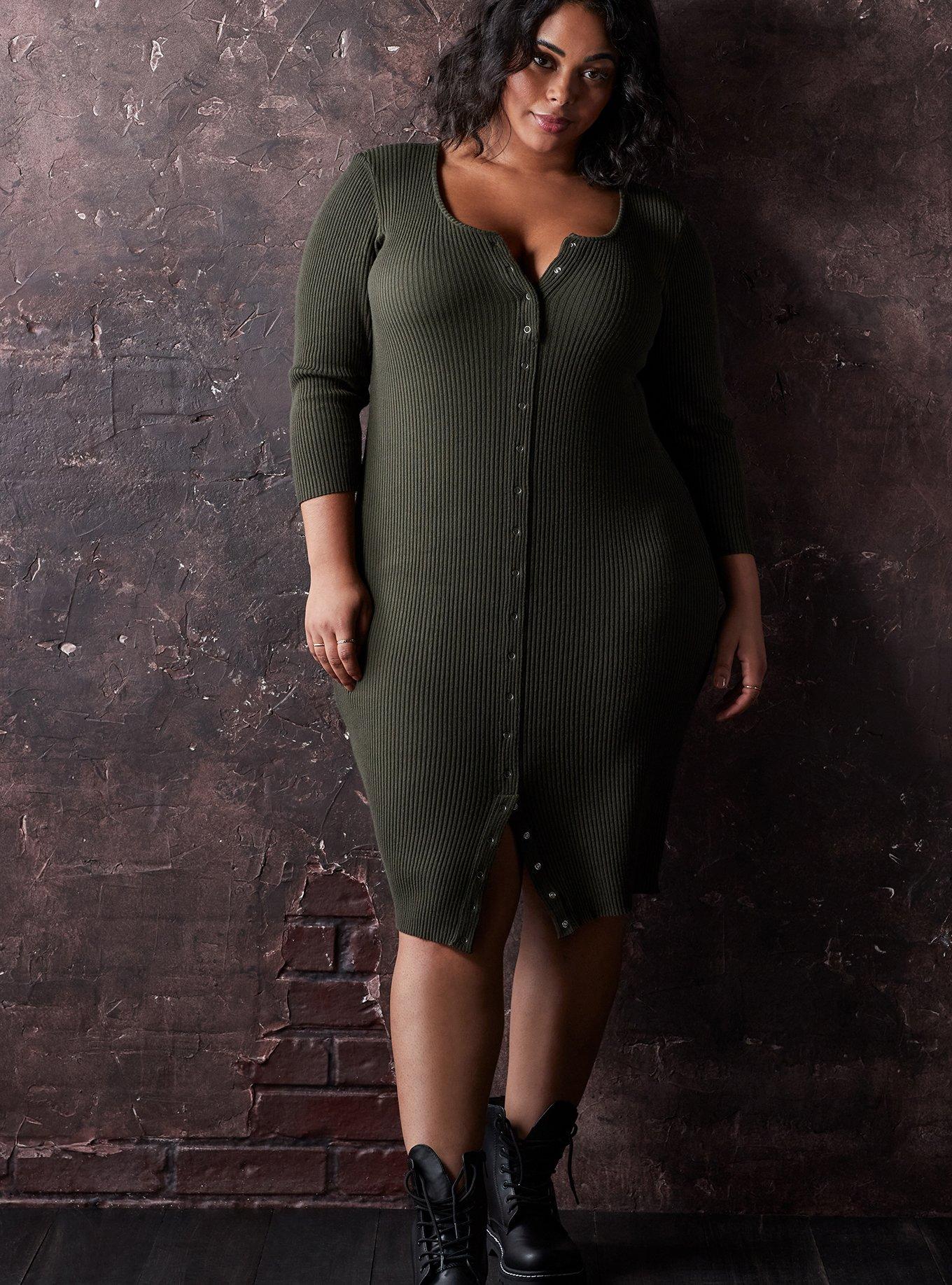 Torrid olive green knit dress size 2X