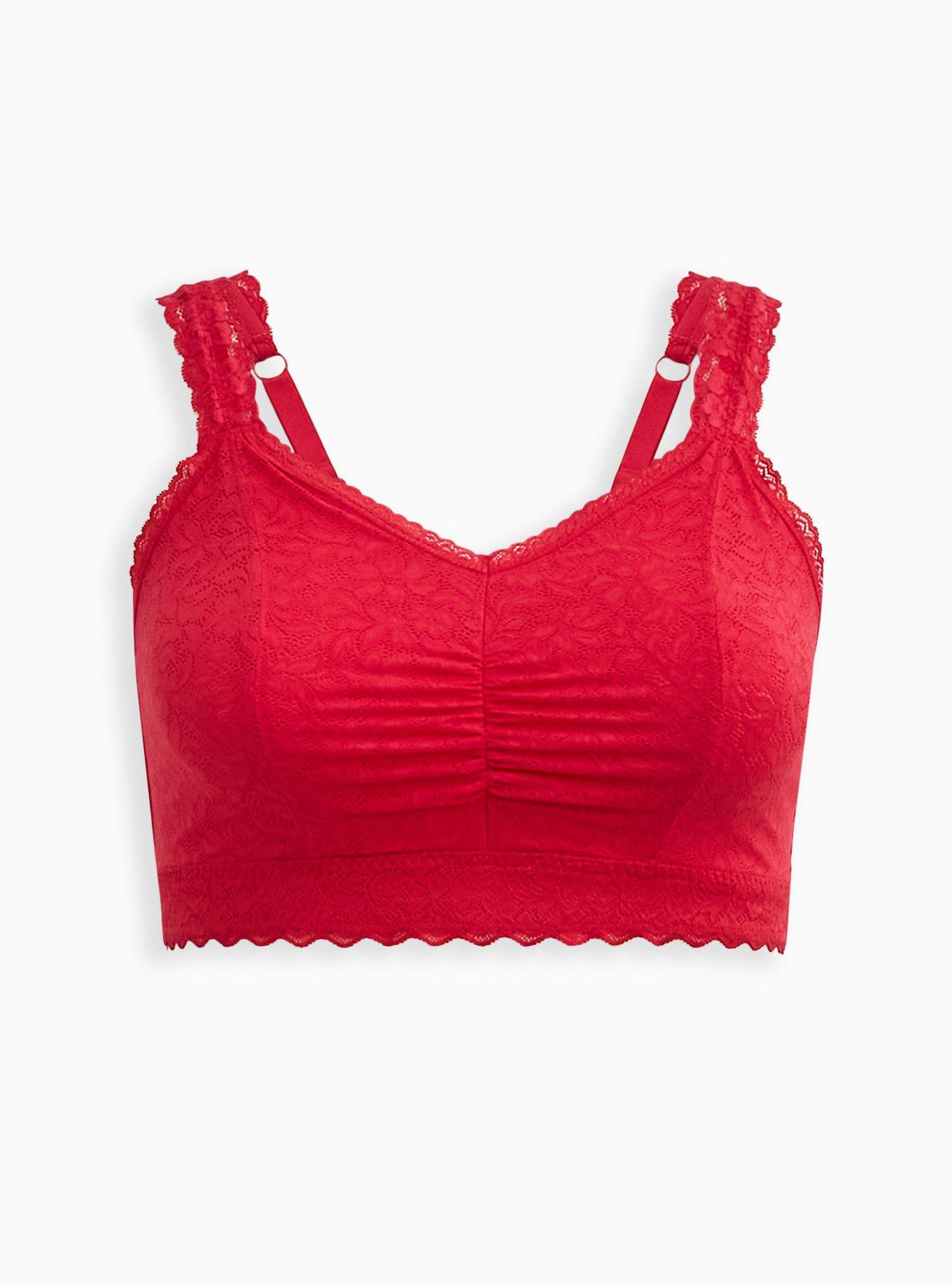 Torrid 1 (1x) Bralette BRIGHT BERRY LACE LIGHTLY PADDED BANDEAU