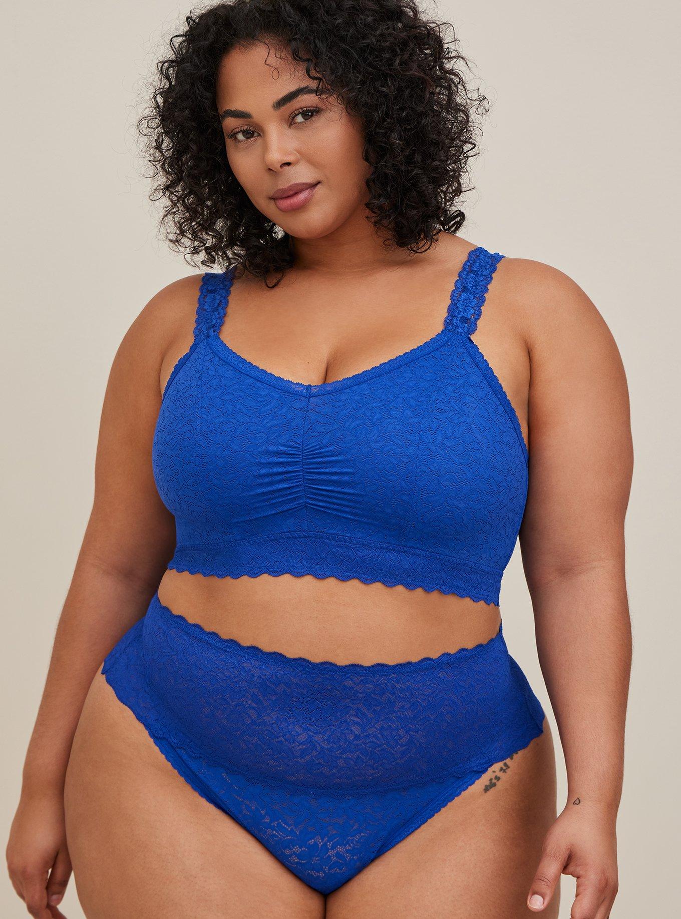 Bralite Unlined 4-Way Stretch Lace Bralette, SURF THE WEB, alternate