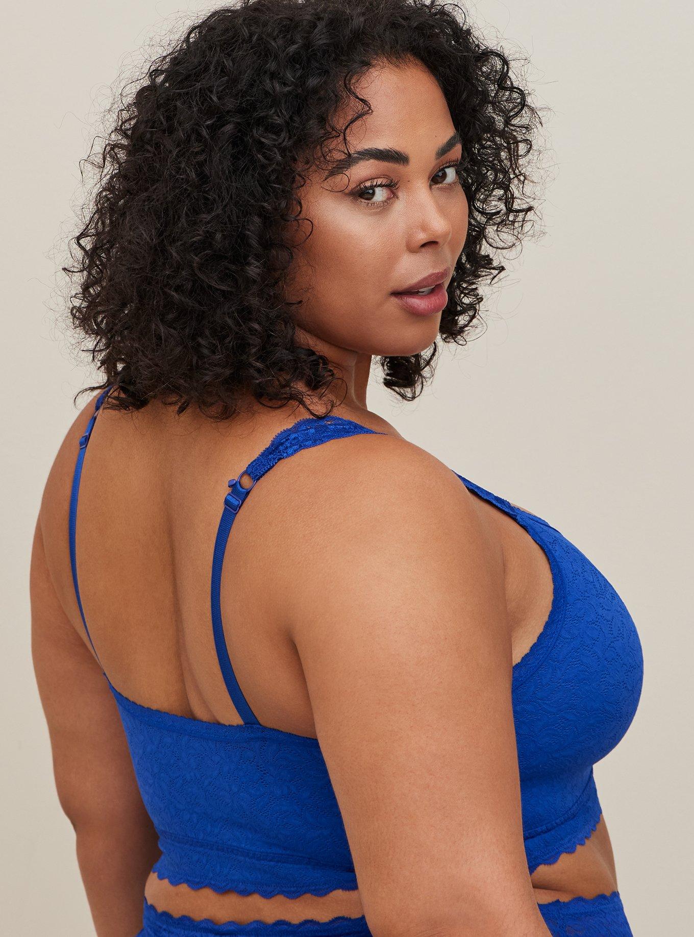 Bralite Unlined 4-Way Stretch Lace Bralette, SURF THE WEB, alternate