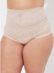 4-Way Stretch Lace High-Rise Brief Panty, ROSE DUST, alternate