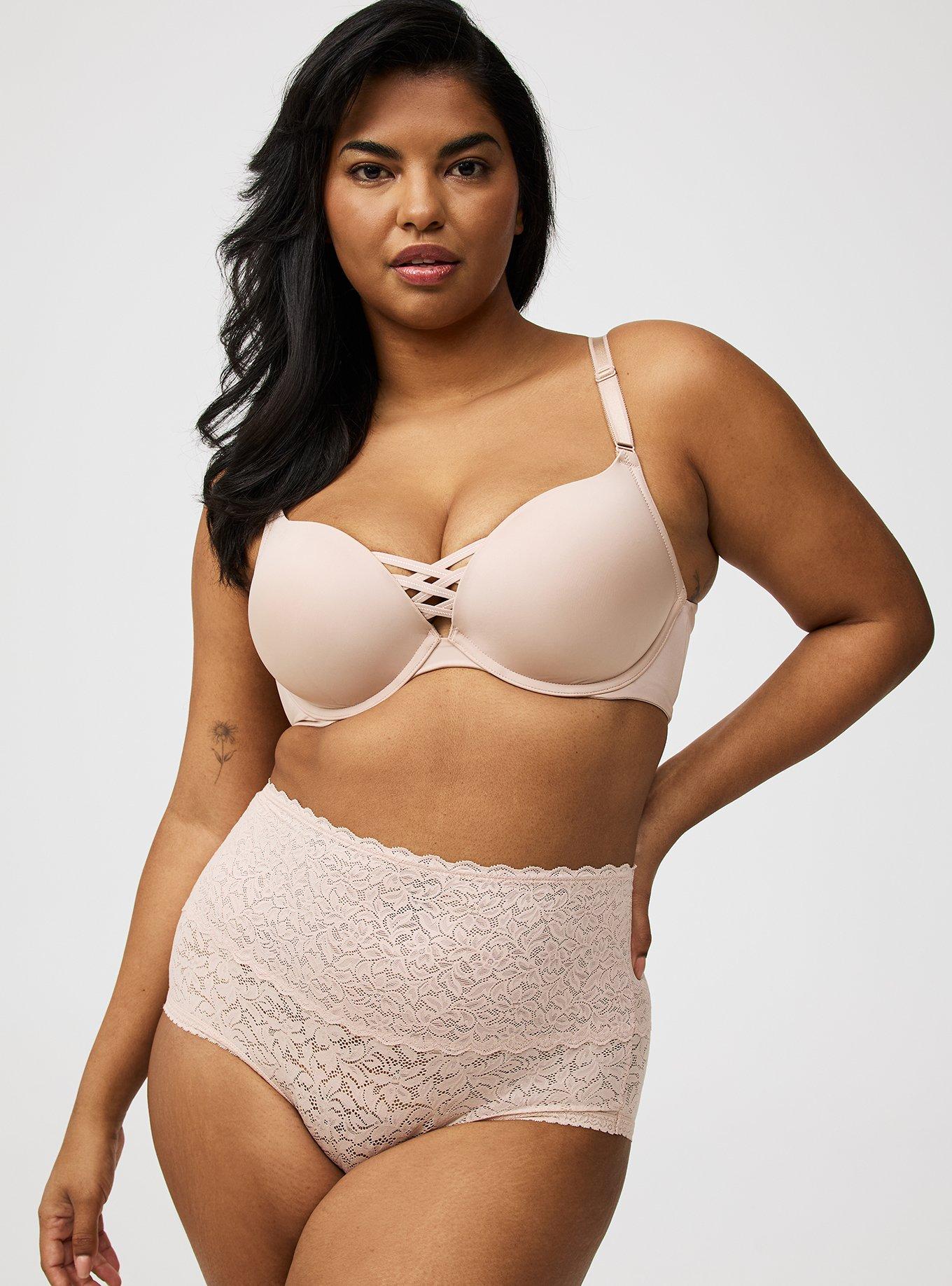 Plus Size - 360° Smoothing Lace Mid-Rise Brief Panty - Torrid