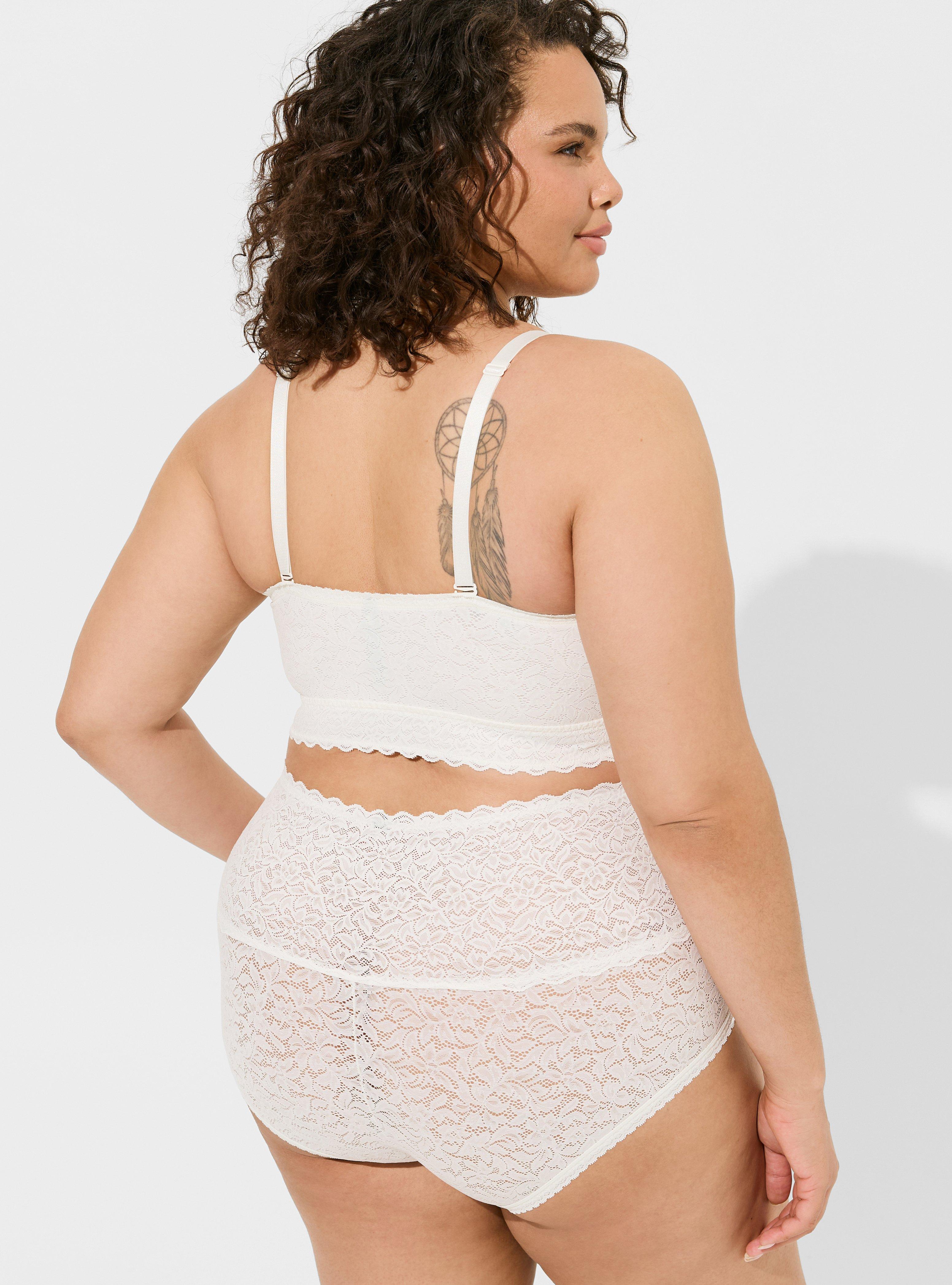 White Scallop Lace High Waist Briefs | New Look