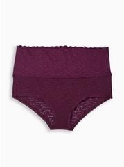 4-Way Stretch Lace High-Rise Brief Panty, POTENT PURPLE, hi-res
