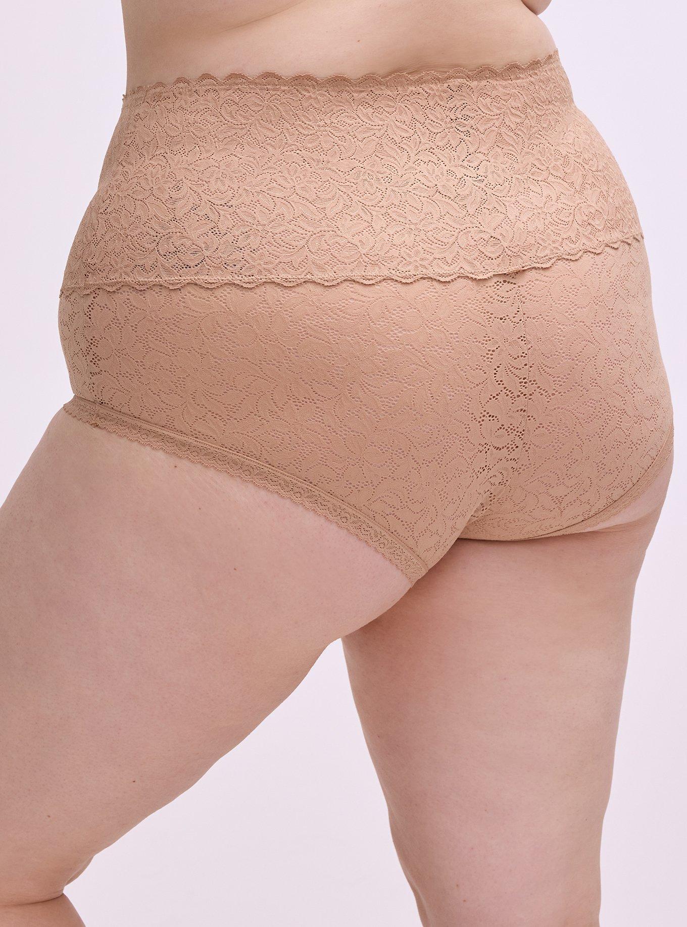4-Way Stretch High-Rise Lace Panty, LATTE TAN, alternate