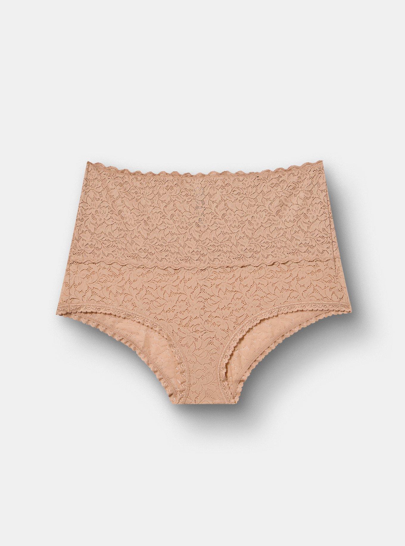 4-Way Stretch High-Rise Lace Panty, LATTE TAN, hi-res