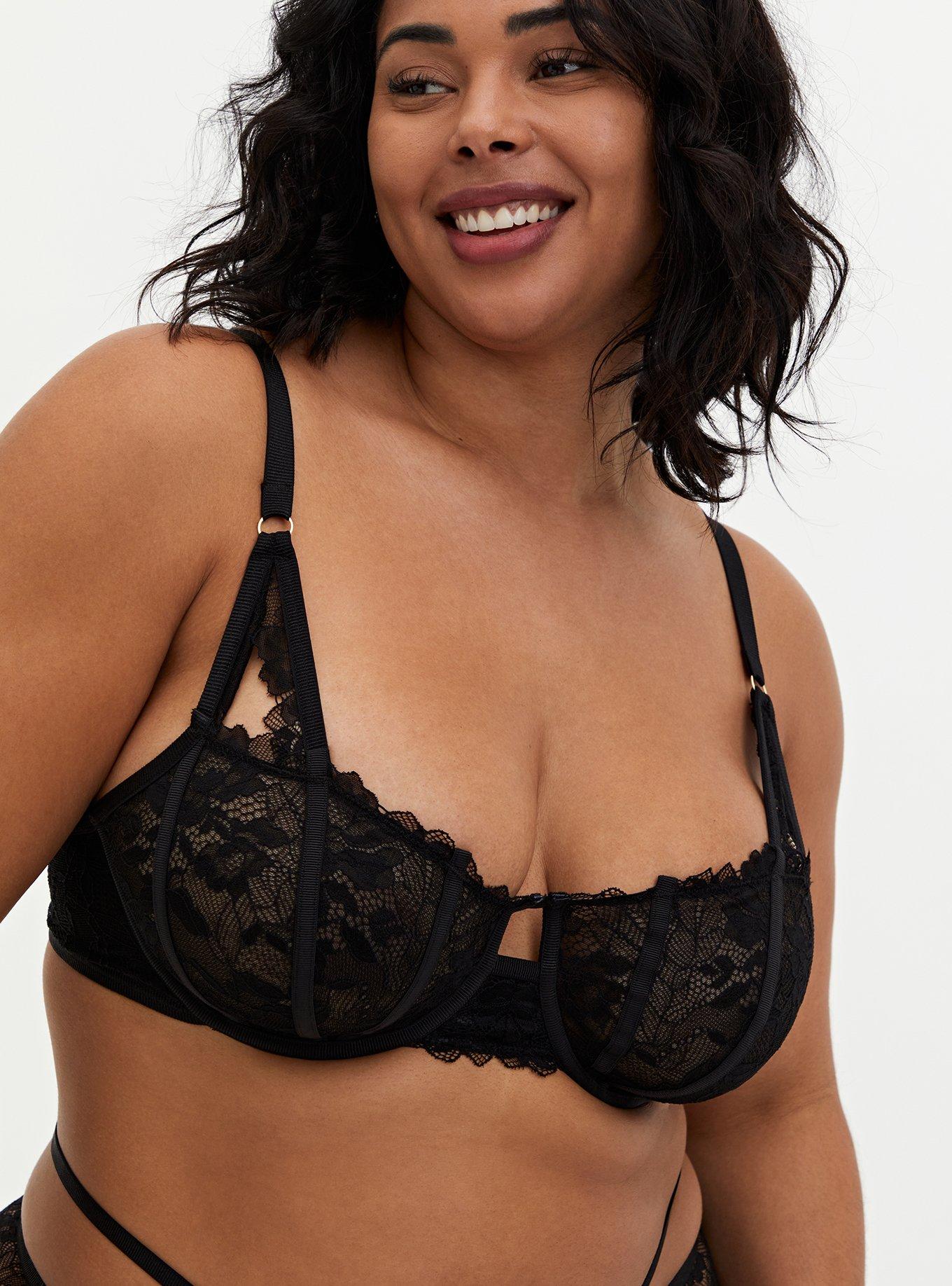 Plus Size - Floral Lace Strappy Bralette - Torrid