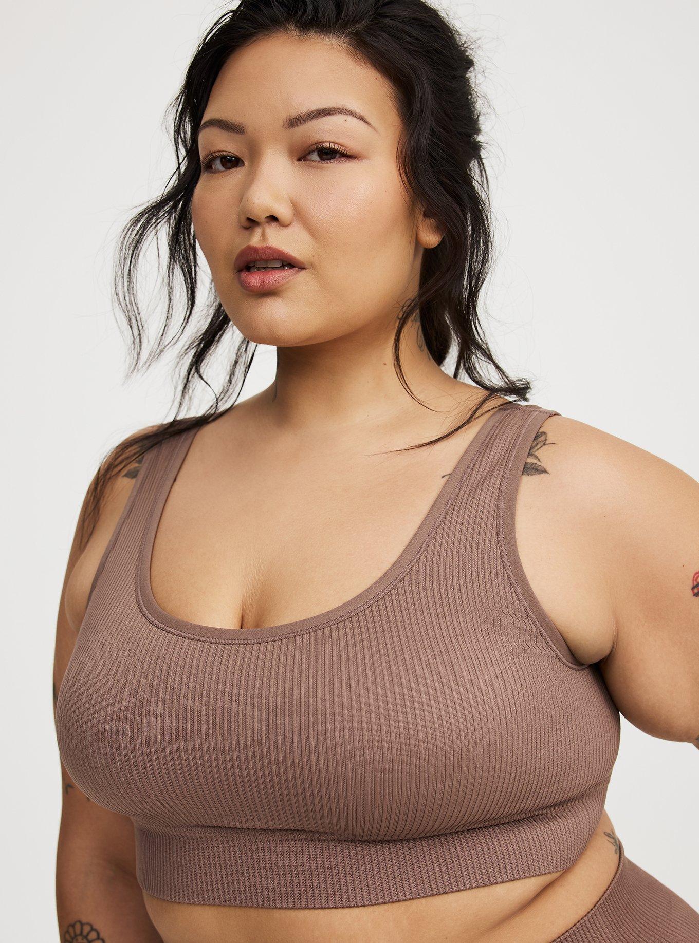 Lightly Lined Seamless Rib Scoop Bralette