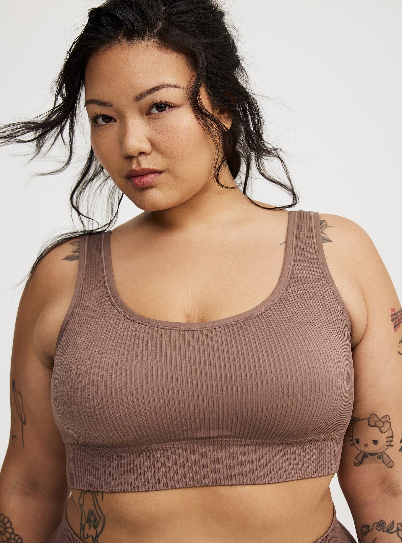 Lightly Lined Seamless Rib Scoop Bralette