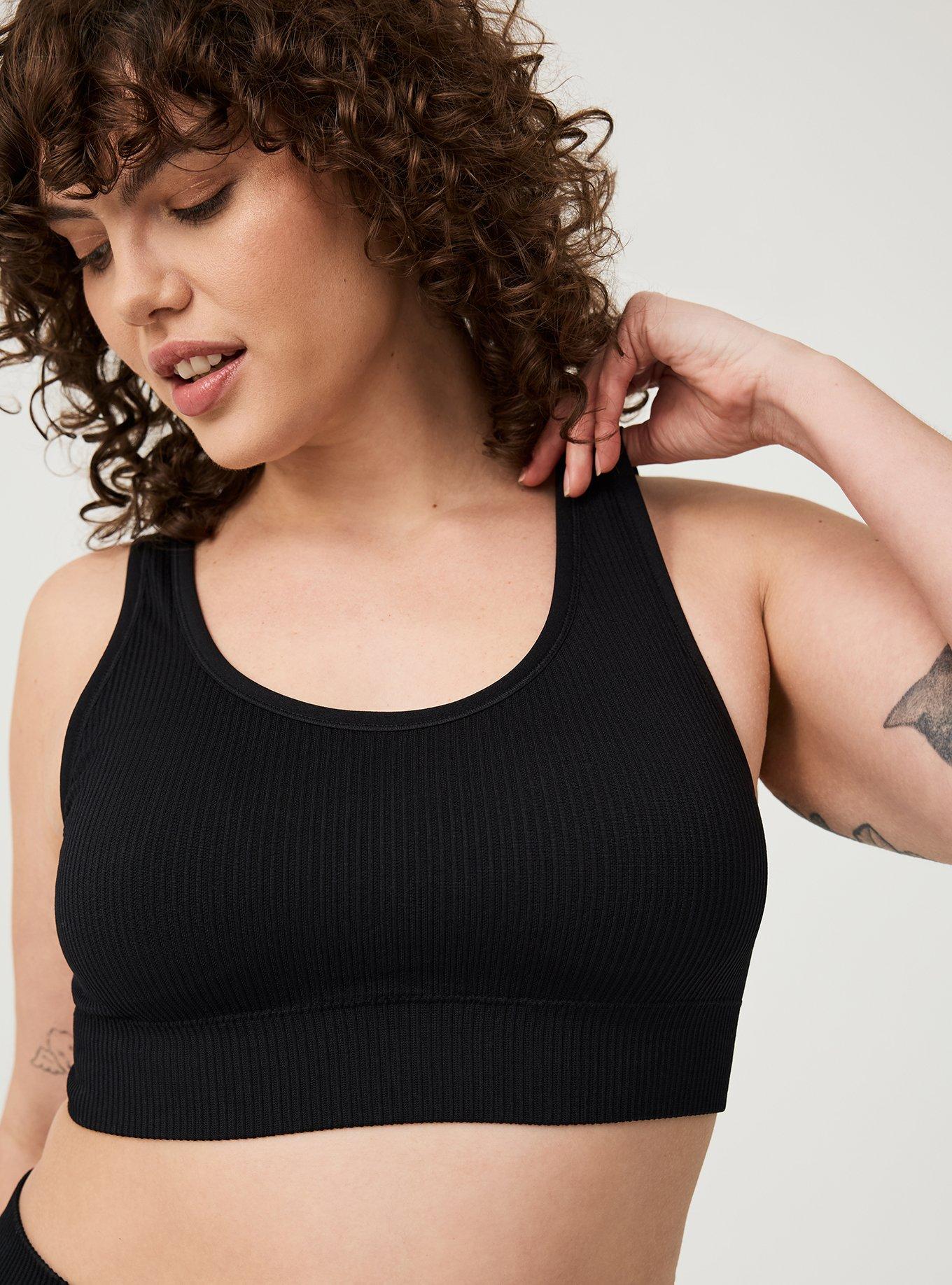 Lightly Lined Seamless Rib Scoop Bralette